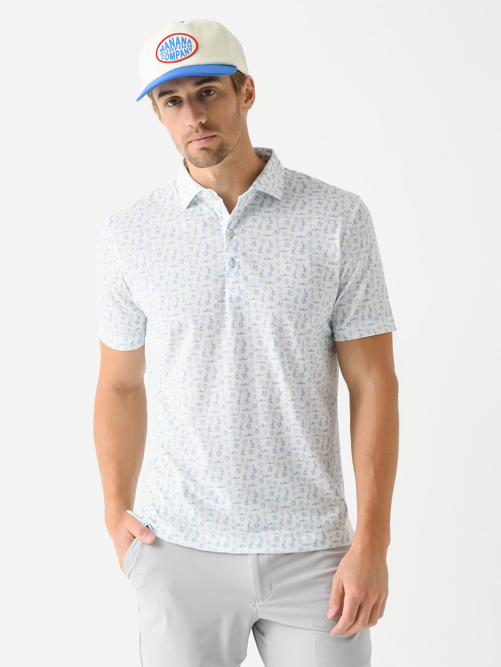 Johnnie-O Men's Herd Printed Top Shelf Performance Polo - Saint Bernard