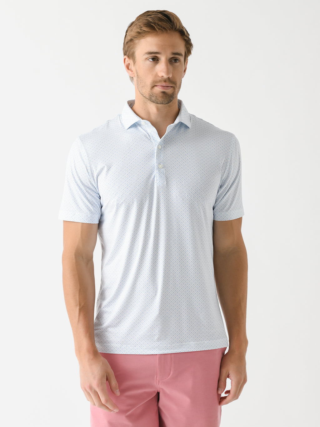 Johnnie-O Men's Kelso Printed Featherweight Performance Polo - Saint Bernard