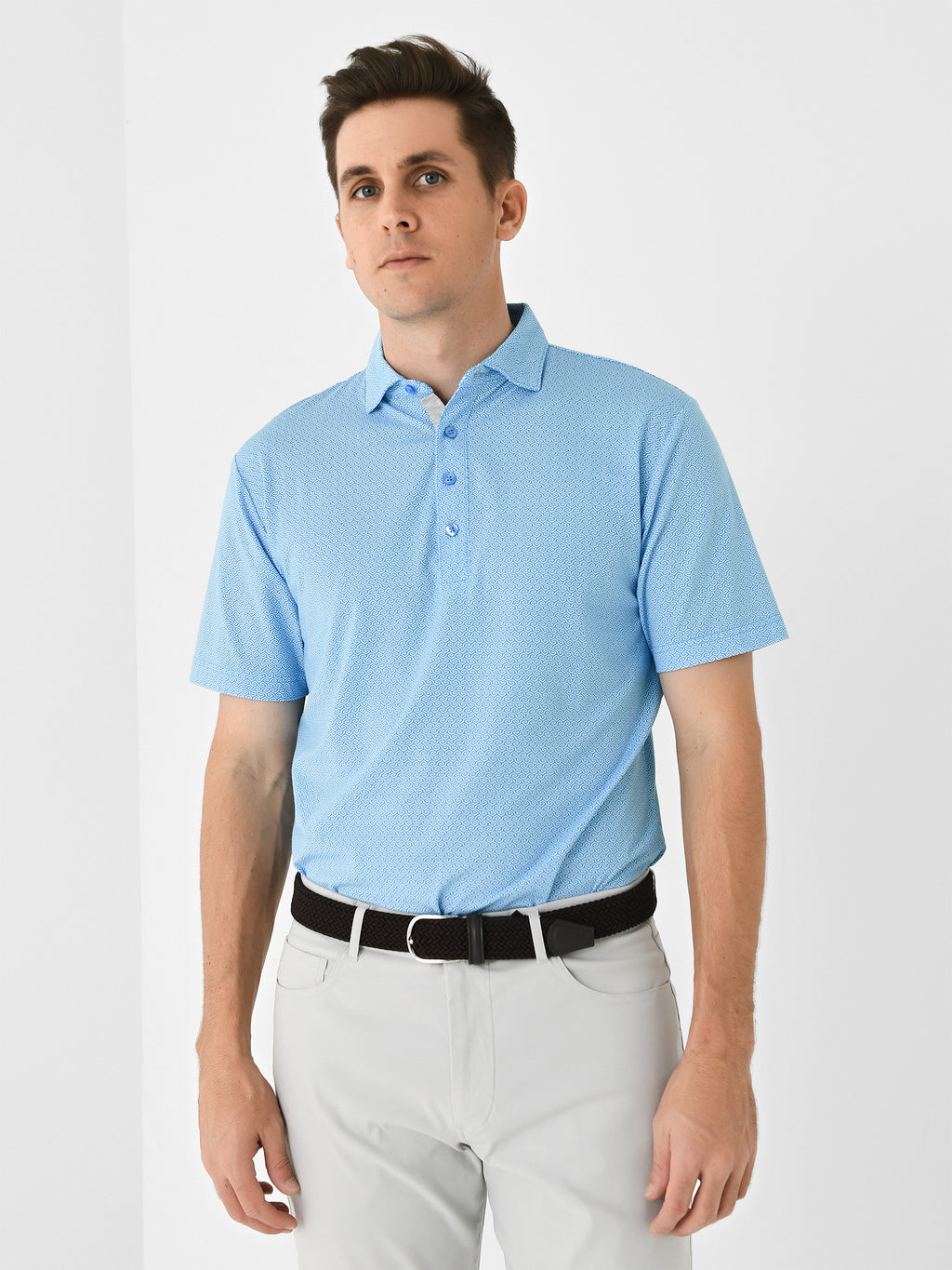 Johnnie-O Men's Dodson Printed Performance Polo - Saint Bernard