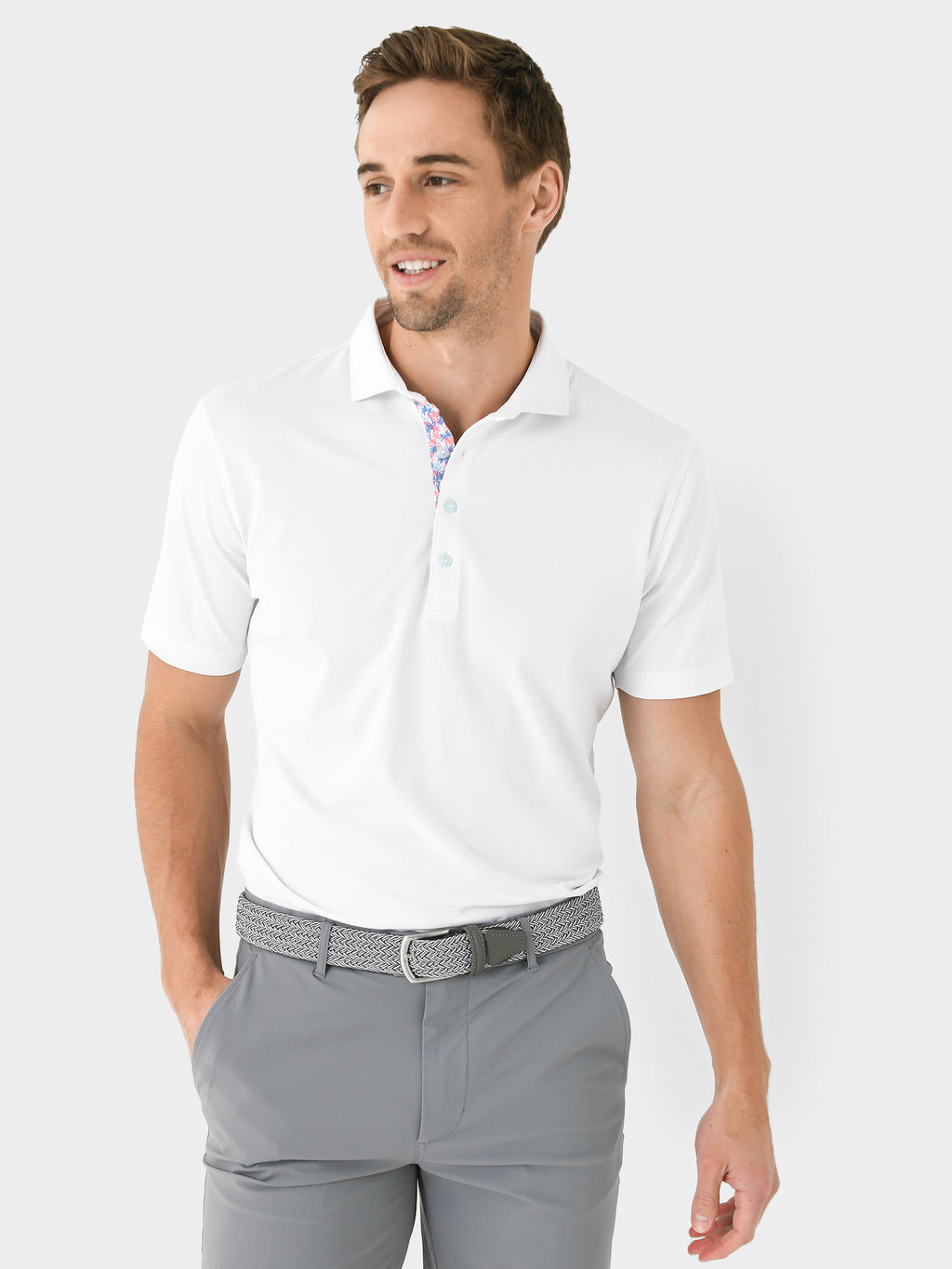Johnnie-O Men's Seeley Solid Mesh Performance Polo - Saint Bernard