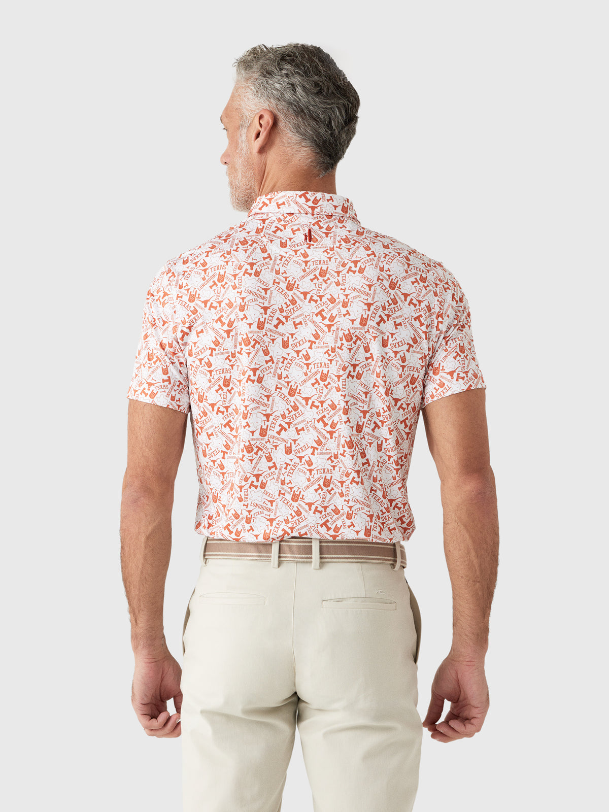 Johnnie-O Men's University of Texas Galvin Performance Jersey Printed Polo - Saint Bernard