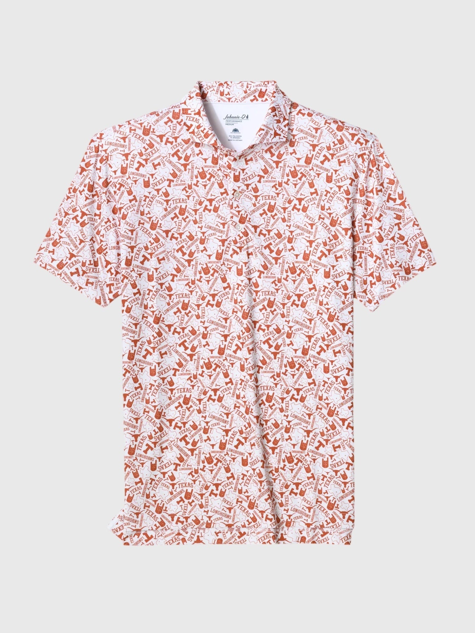 Johnnie-O Men's University of Texas Galvin Performance Jersey Printed Polo