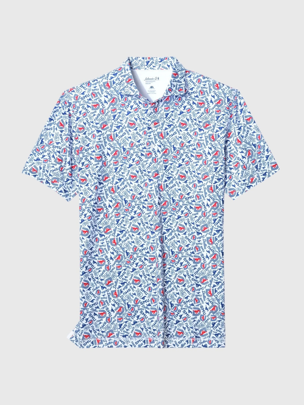 Johnnie-O Men's Southern Methodist University Galvin Performance Jersey Printed Polo - Saint Bernard