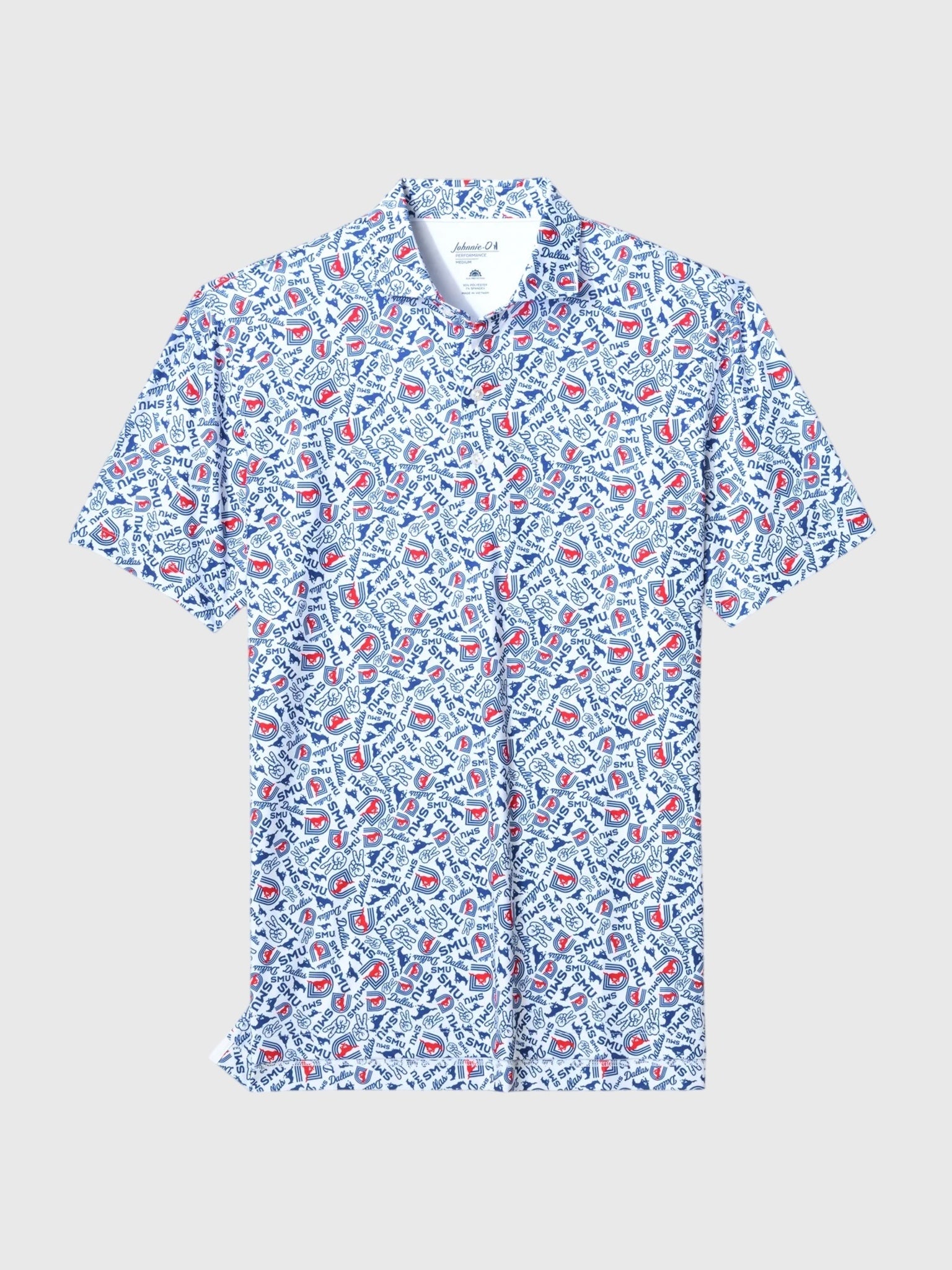 Johnnie-O Men's Southern Methodist University Galvin Performance Jersey Printed Polo - Saint Bernard