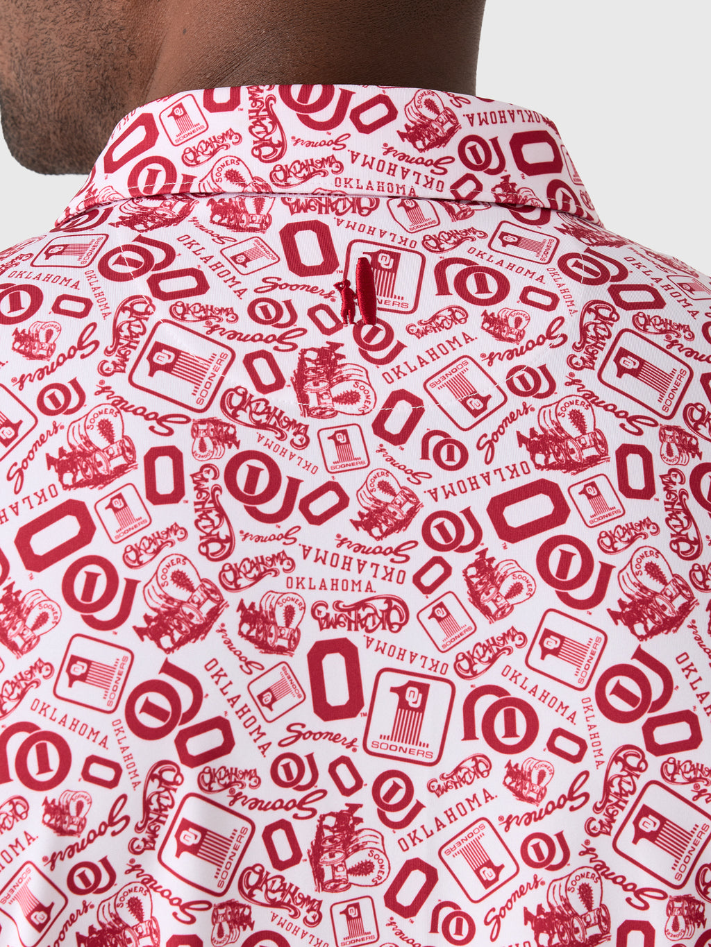 Johnnie-O Men's University of Oklahoma Galvin Performance Jersey Printed Polo - Saint Bernard