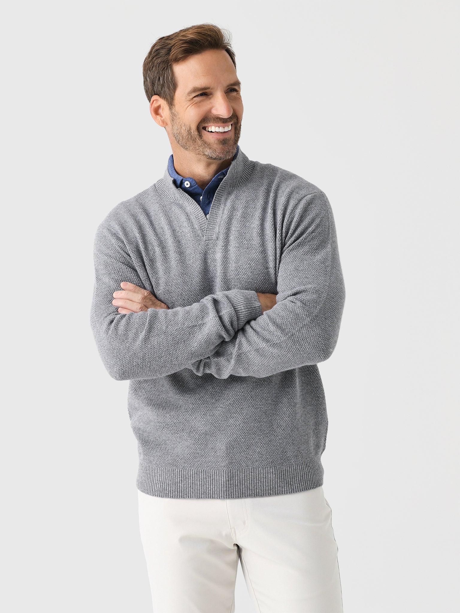 Johnnie-O Men's Esteban Johnny Collar Sweater - Saint Bernard