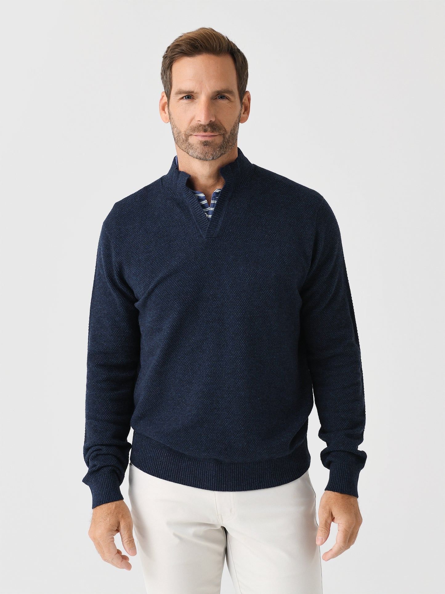 Johnnie-O Men's Esteban Johnny Collar Sweater - Saint Bernard