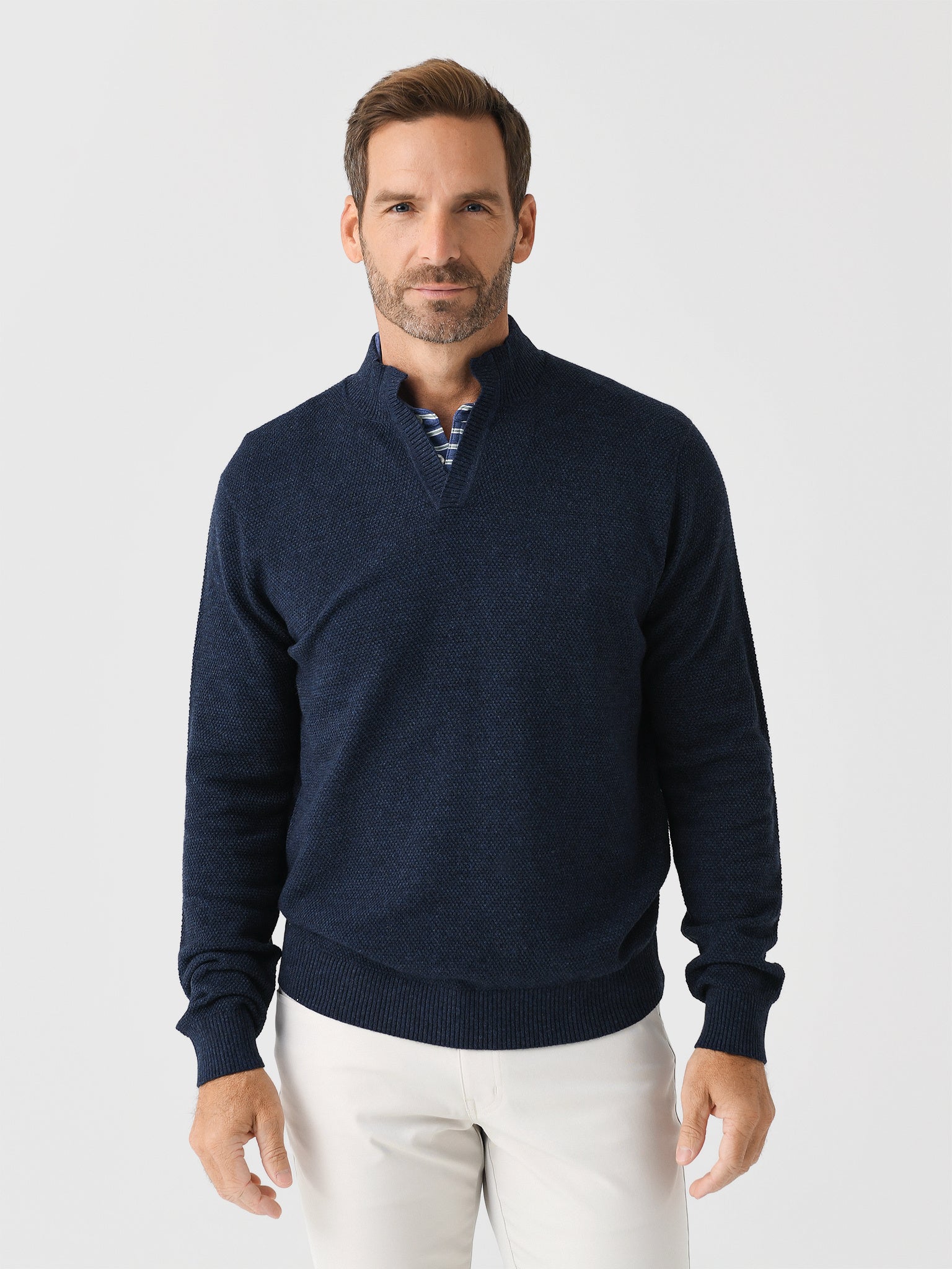 Johnnie-O Men's Esteban Johnny Collar Sweater - Saint Bernard