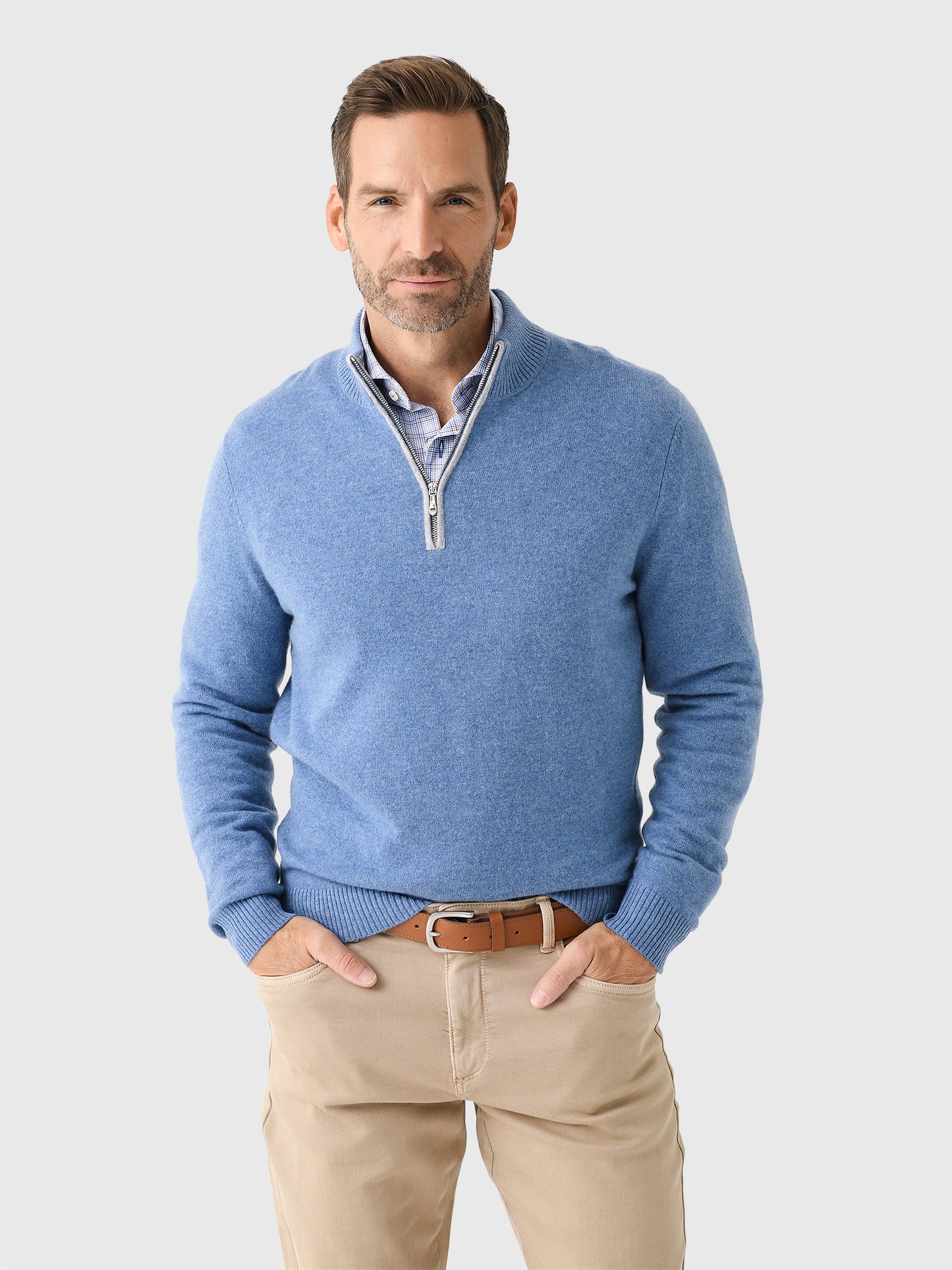 Johnnie-O Men's Mayfair Cashmere Quarter-Zip Sweater - Saint Bernard