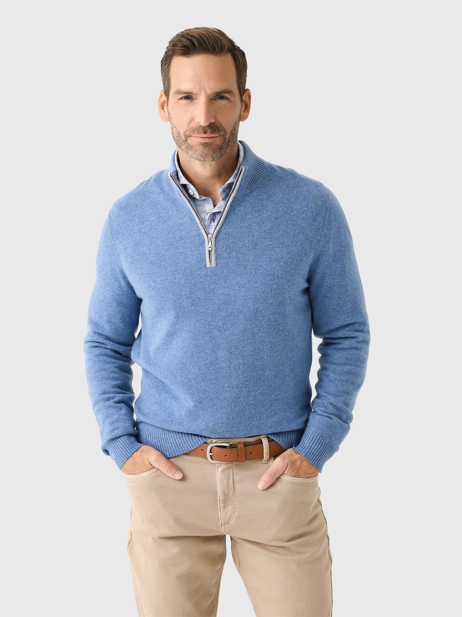 Johnnie-O Men's Mayfair Cashmere Quarter-Zip Sweater - Saint Bernard