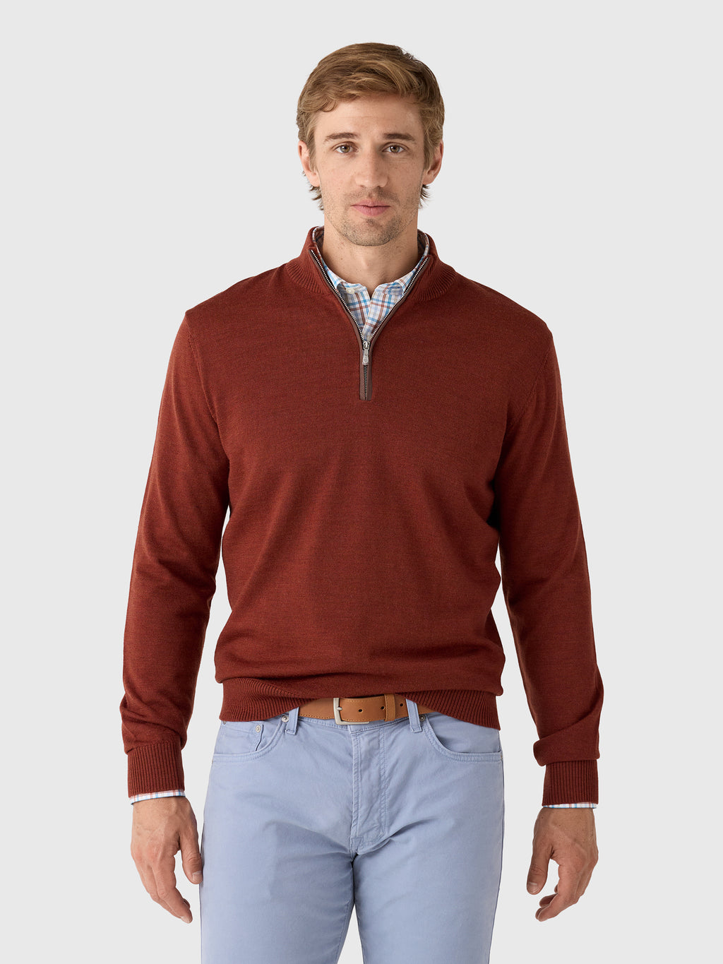Johnnie-O Men's Raynor Merino Quarter-Zip Sweater - Saint Bernard
