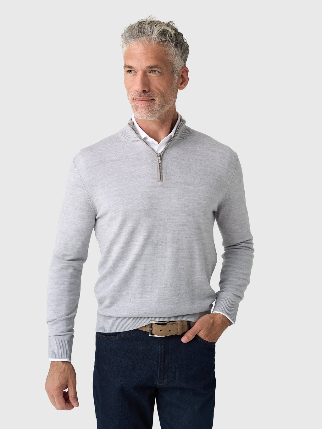 Johnnie-O Men's Raynor Merino Quarter-Zip Sweater - Saint Bernard