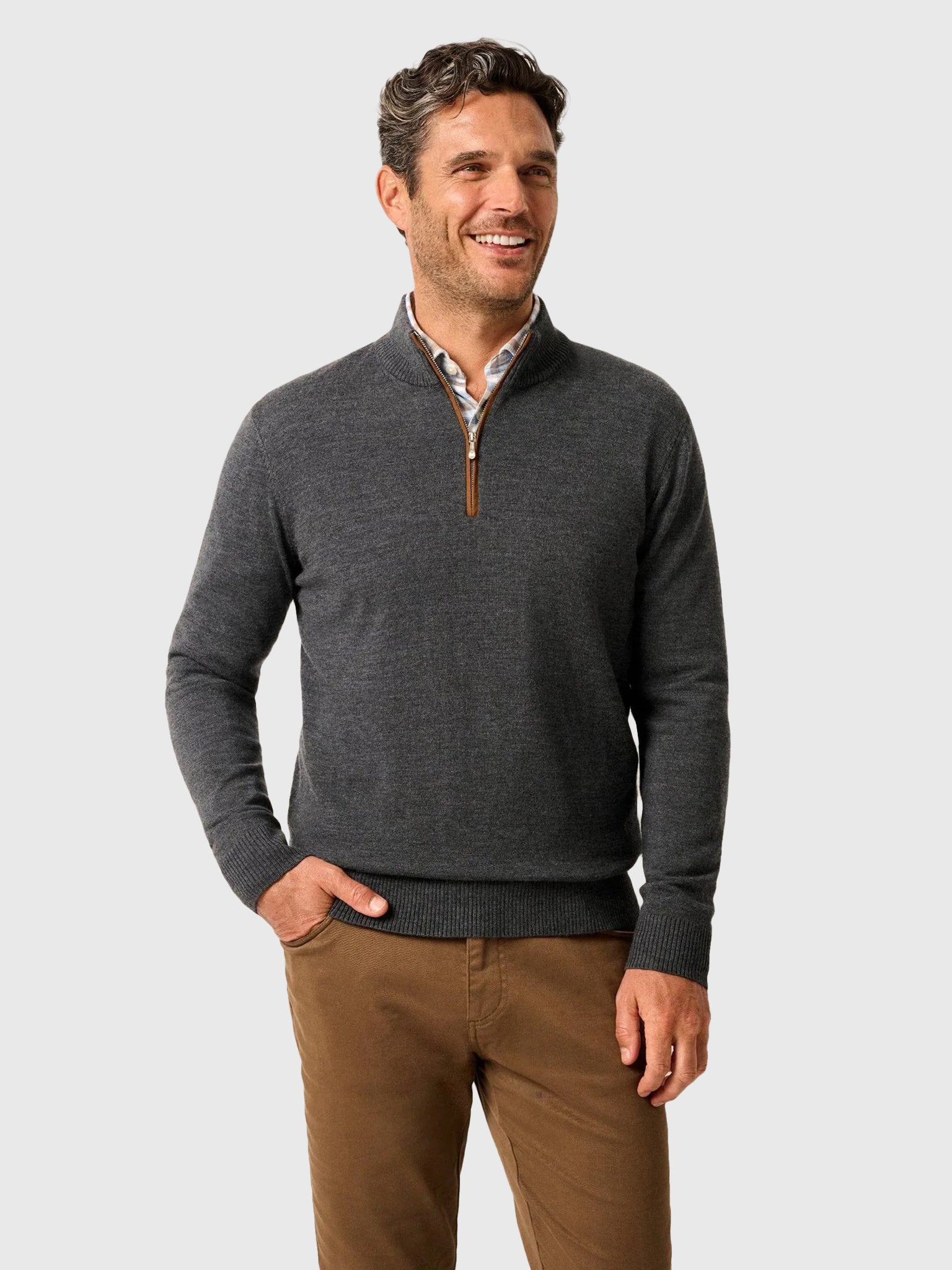 Johnnie-O Men's Raynor Merino Quarter-Zip Sweater - Saint Bernard