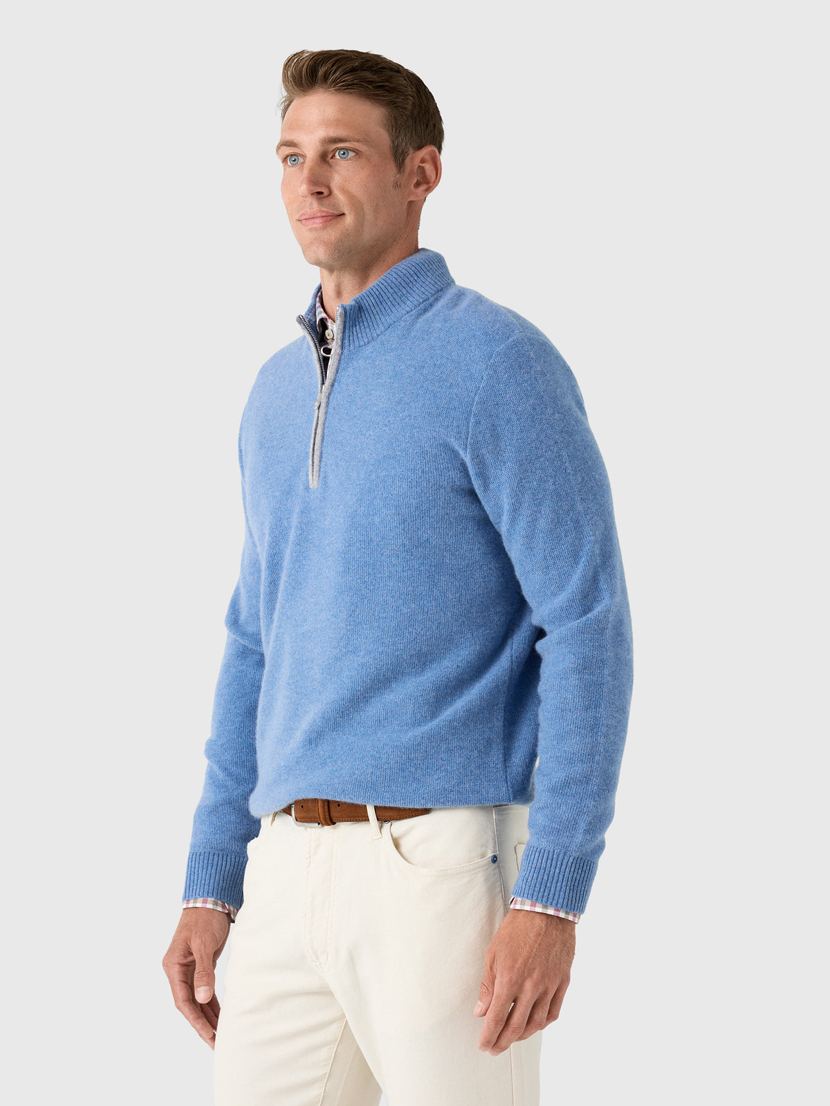 Johnnie-O Men's Cashmere Quarter-Zip Pullover - Saint Bernard