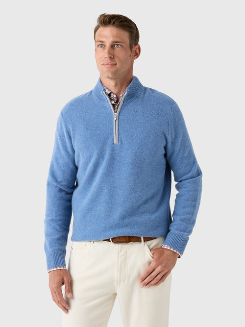 Johnnie-O Men's Cashmere Quarter-Zip Pullover - Saint Bernard