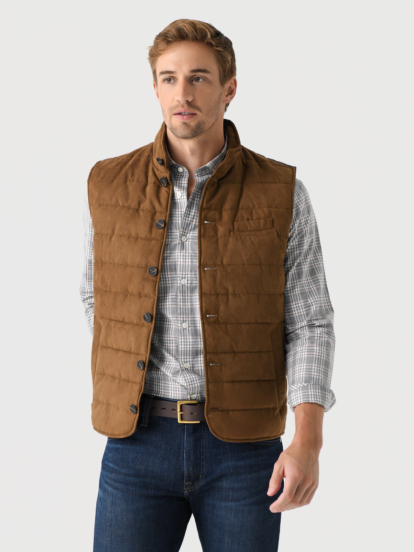 Johnnie-O Men's Pickens Quilted Vest - Saint Bernard