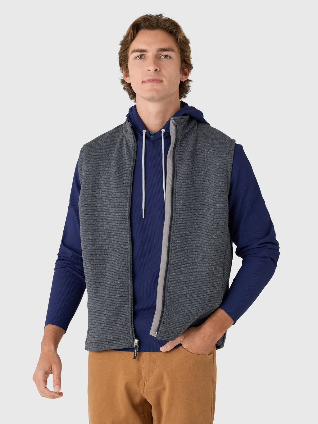 Johnnie-O Men's Reggie Ribbed Performance Vest - Saint Bernard