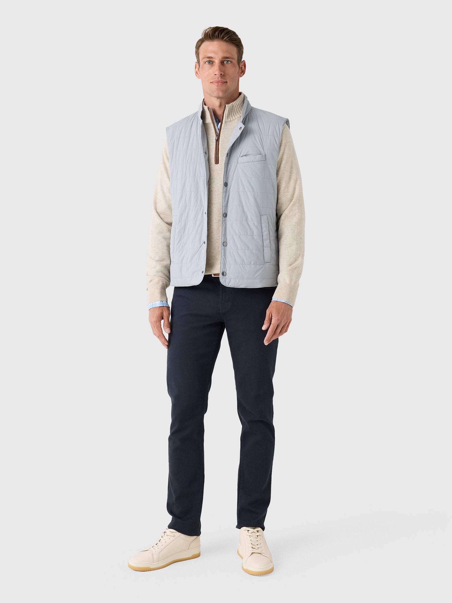 Johnnie-O Men's Bauer Snap Front Quilted Vest
