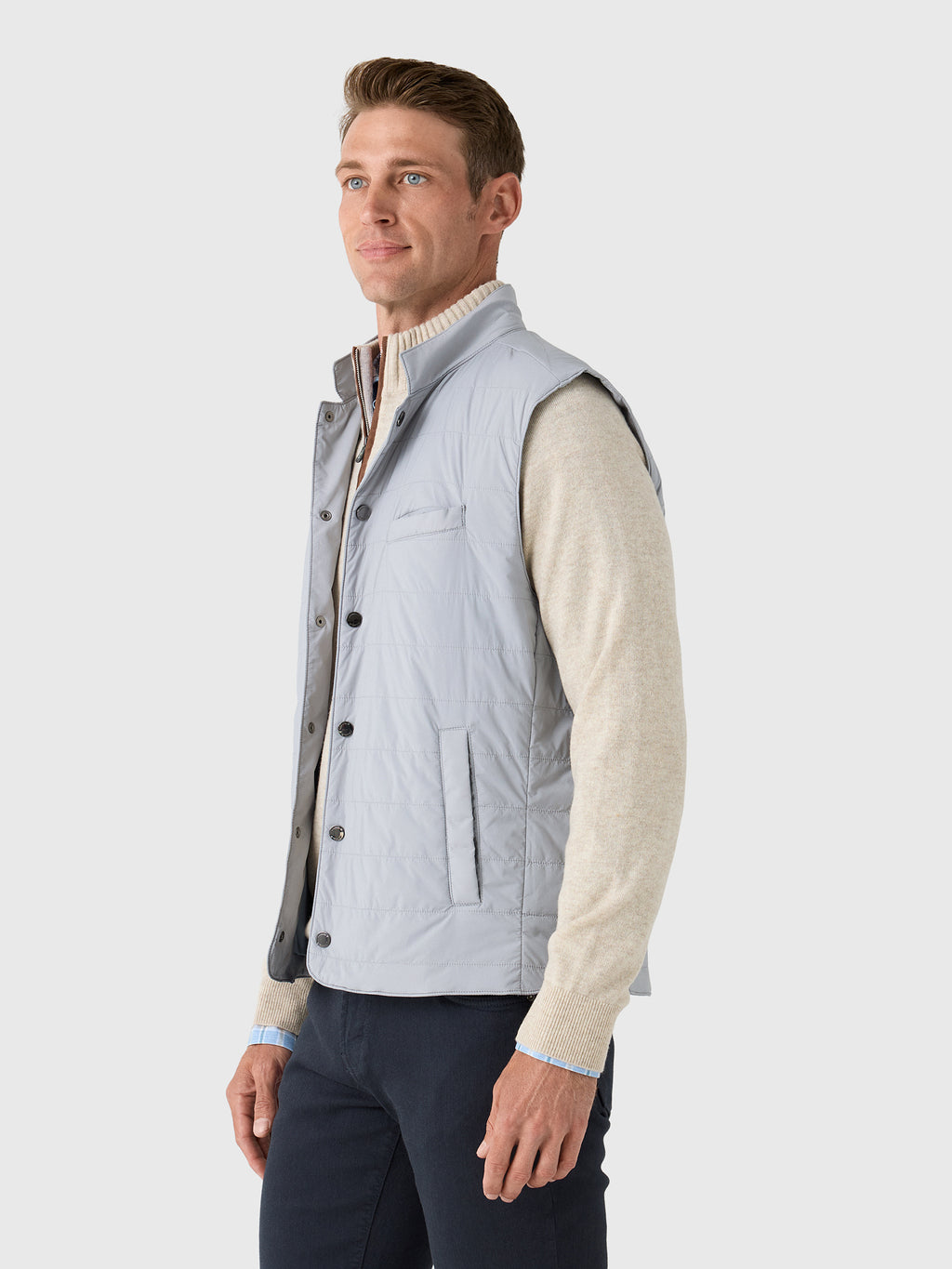 Johnnie-O Men's Bauer Snap Front Quilted Vest
