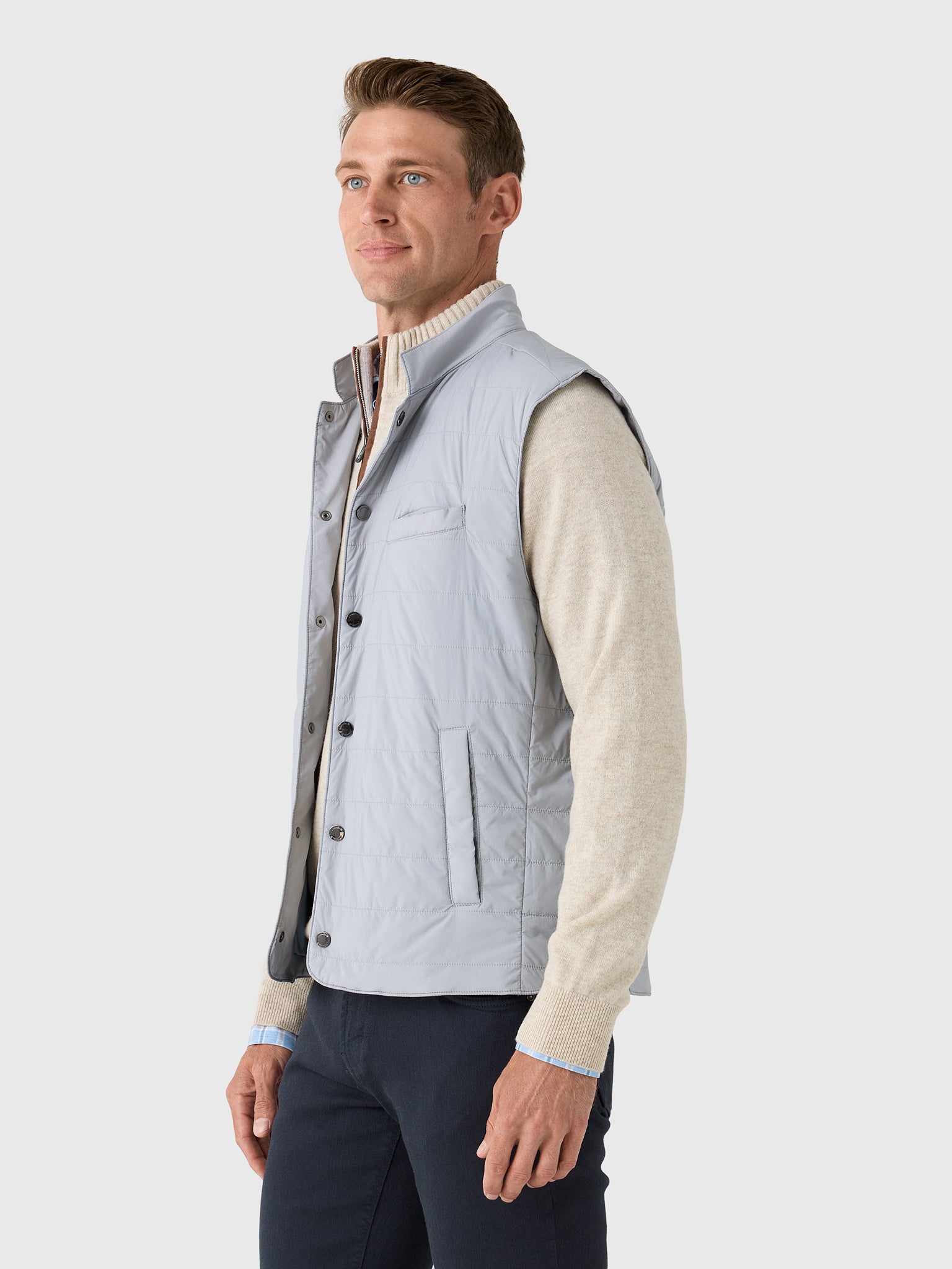 Johnnie-O Men's Bauer Snap Front Quilted Vest