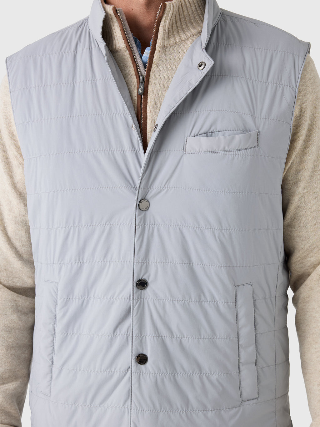 Johnnie-O Men's Bauer Snap Front Quilted Vest