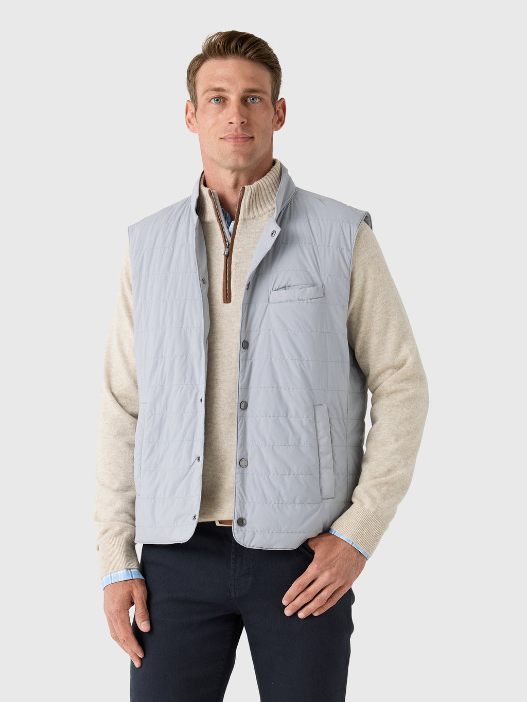 Johnnie-O Men's Bauer Snap Front Quilted Vest