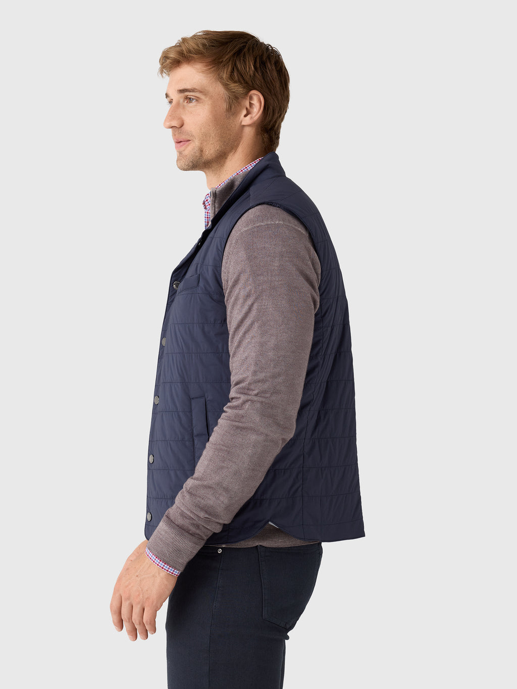 Johnnie-O Men's Bauer Snap Front Quilted Vest - Saint Bernard