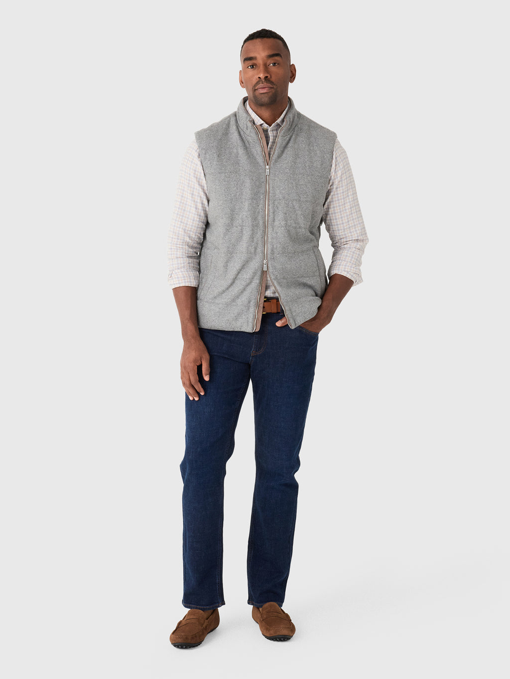 Johnnie-O Men's Top Shelf Cashmere Zip Vest - Saint Bernard