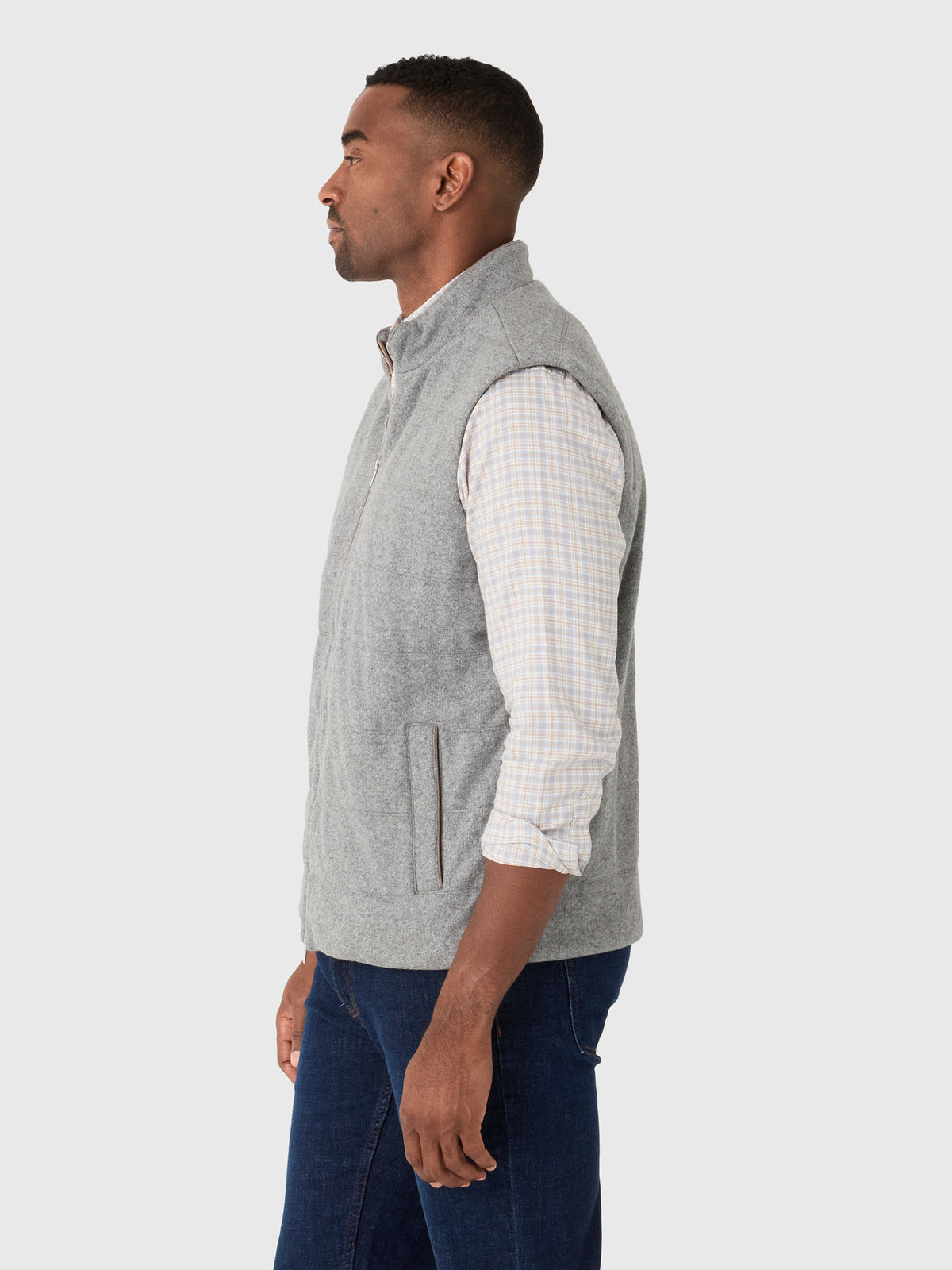 Johnnie-O Men's Top Shelf Cashmere Zip Vest - Saint Bernard