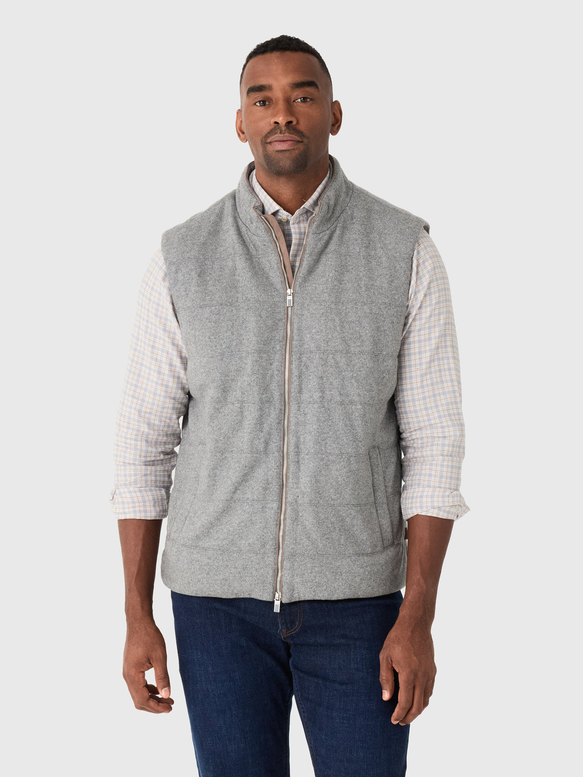 Johnnie-O Men's Top Shelf Cashmere Zip Vest - Saint Bernard