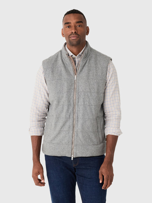 Johnnie-O Men's Top Shelf Cashmere Zip Vest - Saint Bernard