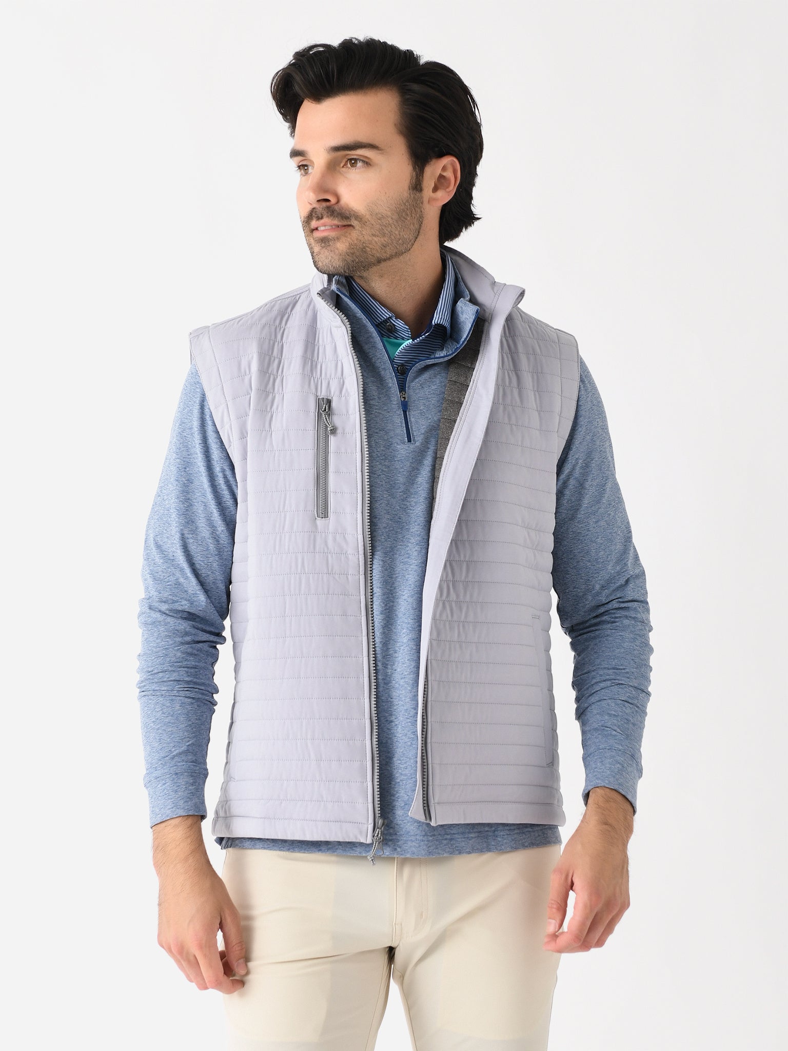 Johnnie-O Men's Crosswind Quilted Performance Vest - Saint Bernard