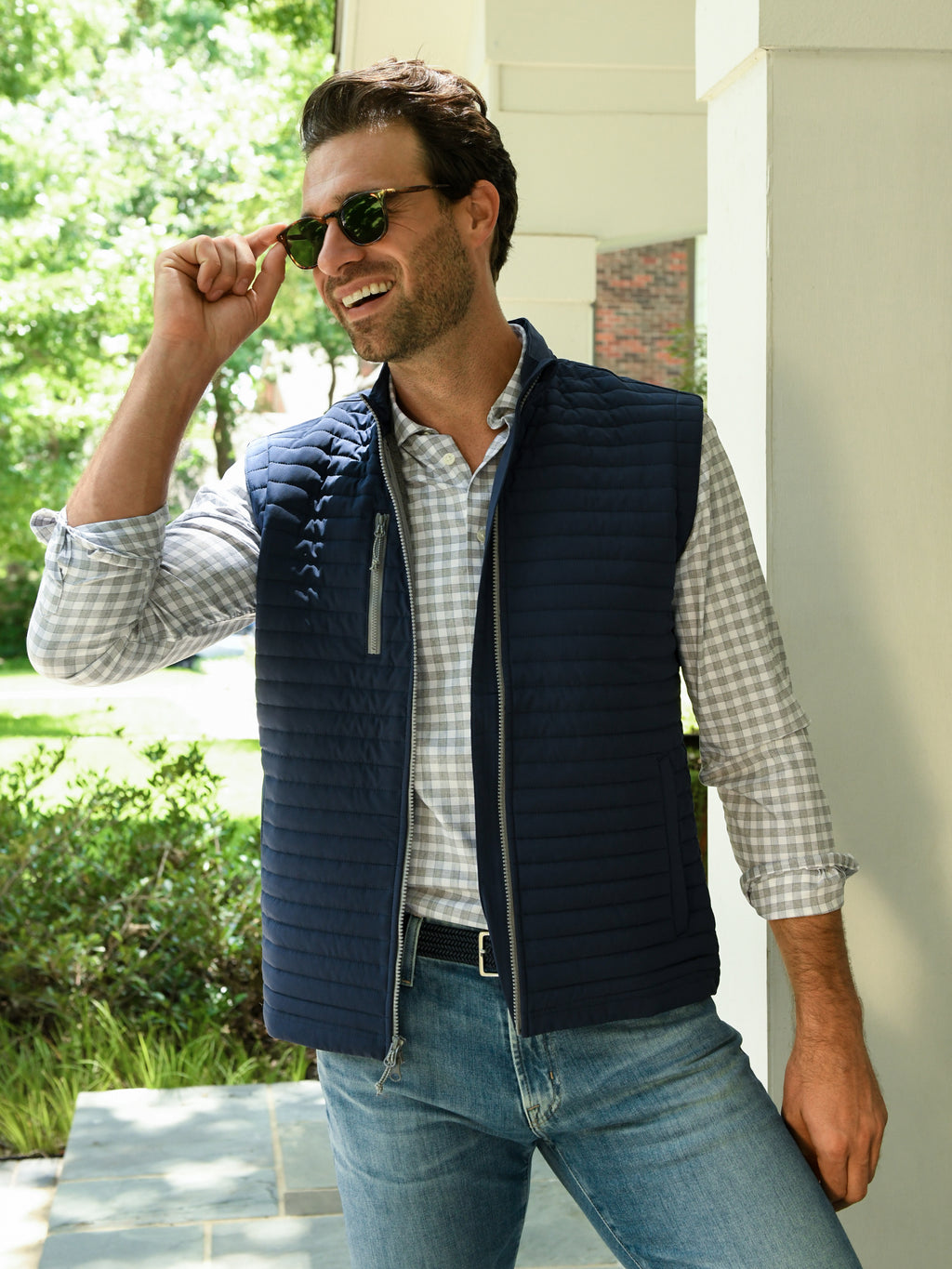 Johnnie-O Men's Crosswind Quilted Performance Vest - Saint Bernard