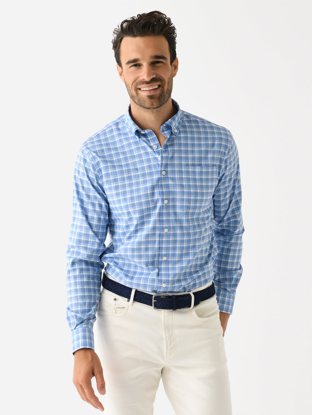 Johnnie-O Men's Roosevelt Performance Button-Down Shirt - Saint Bernard