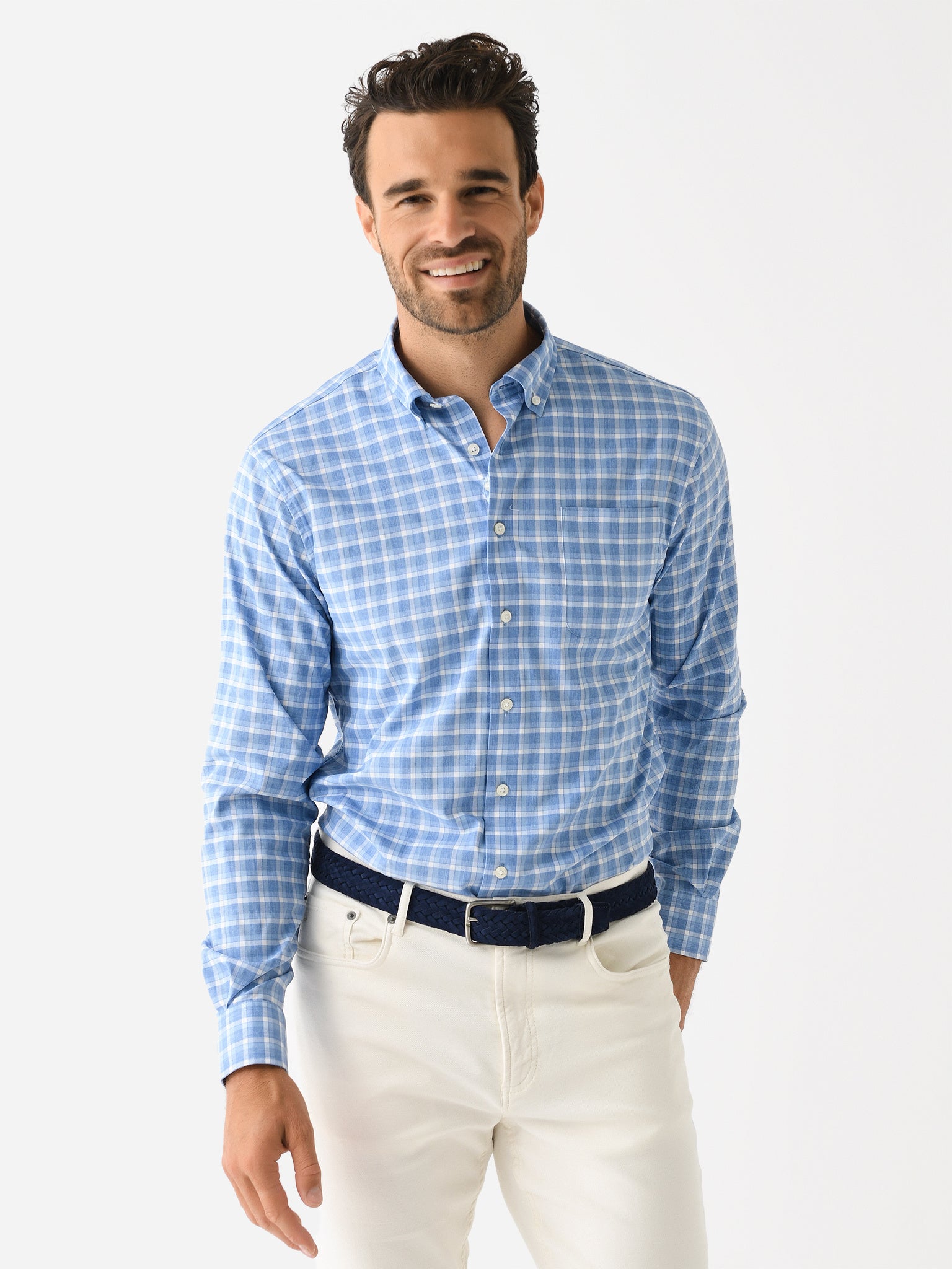 Johnnie-O Men's Roosevelt Performance Button-Down Shirt - Saint Bernard