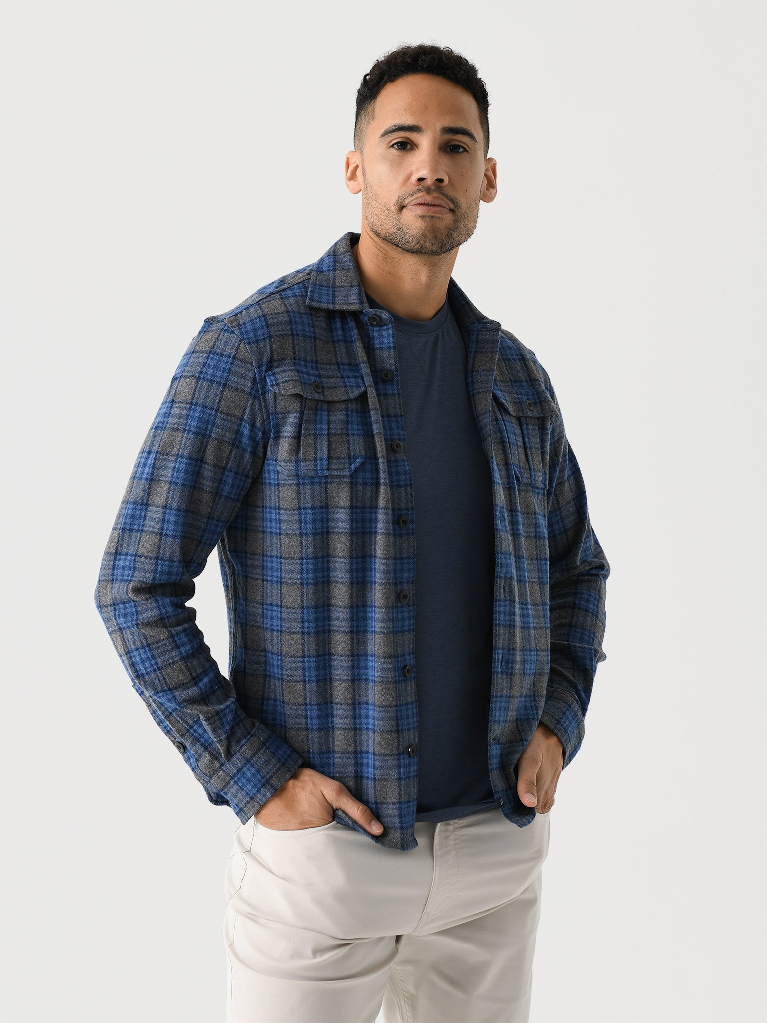 Johnnie-O Men's Waites Stretch Flannel Lodge Shirt - Saint Bernard