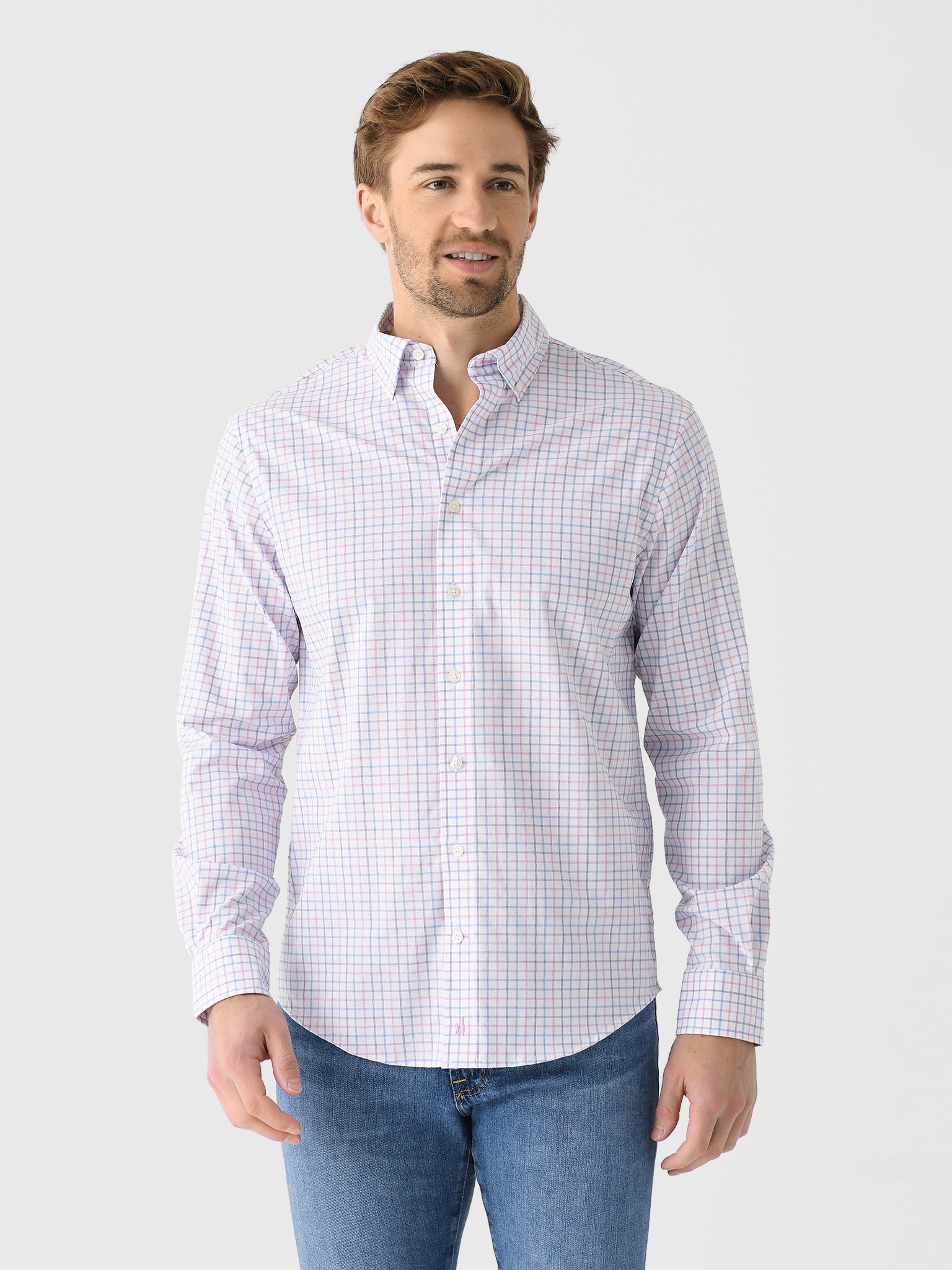 Johnnie-O Men's Paddock Performance Button-Down Shirt - Saint Bernard