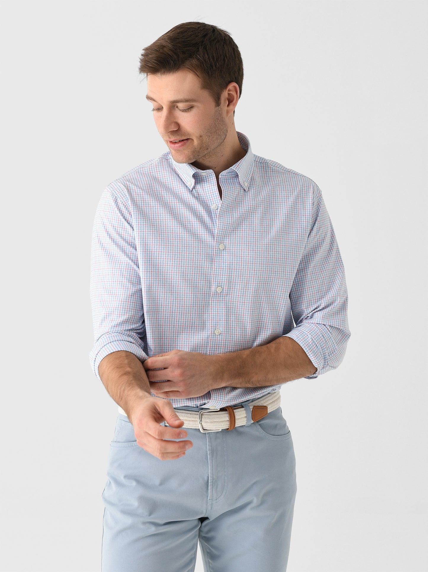 Johnnie-O Men's Koby Performance Button-Down Shirt - Saint Bernard