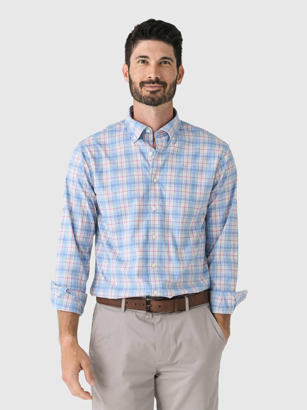 Johnnie-O Men's Lanes Everyday Performance Button-Down Shirt - Saint Bernard