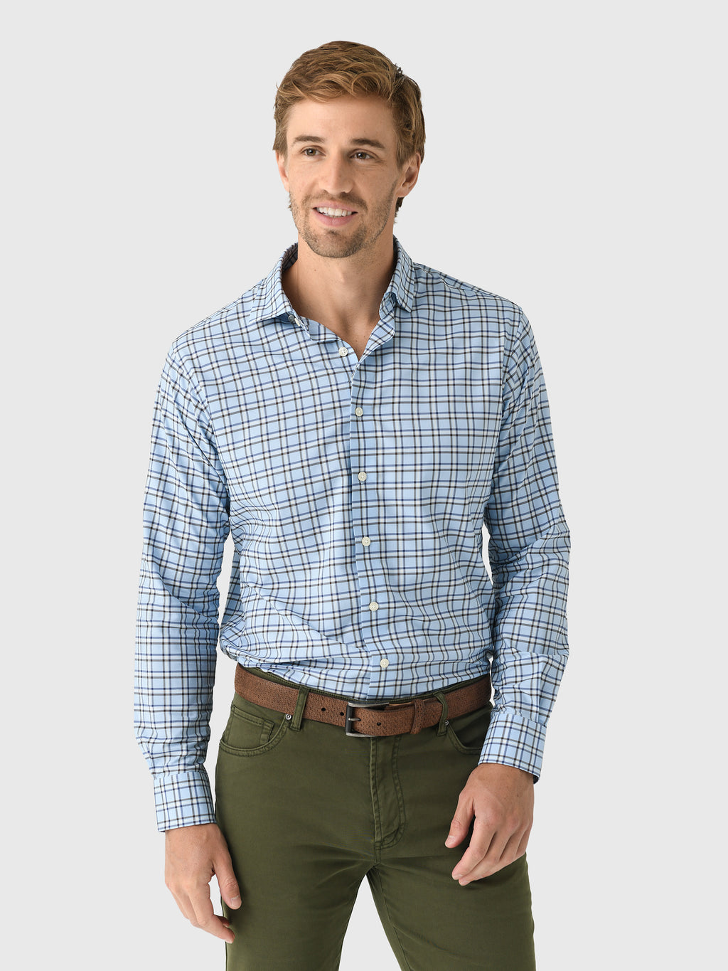 Johnnie-O Men's Jaden Featherweight Performance Button-Down Shirt - Saint Bernard