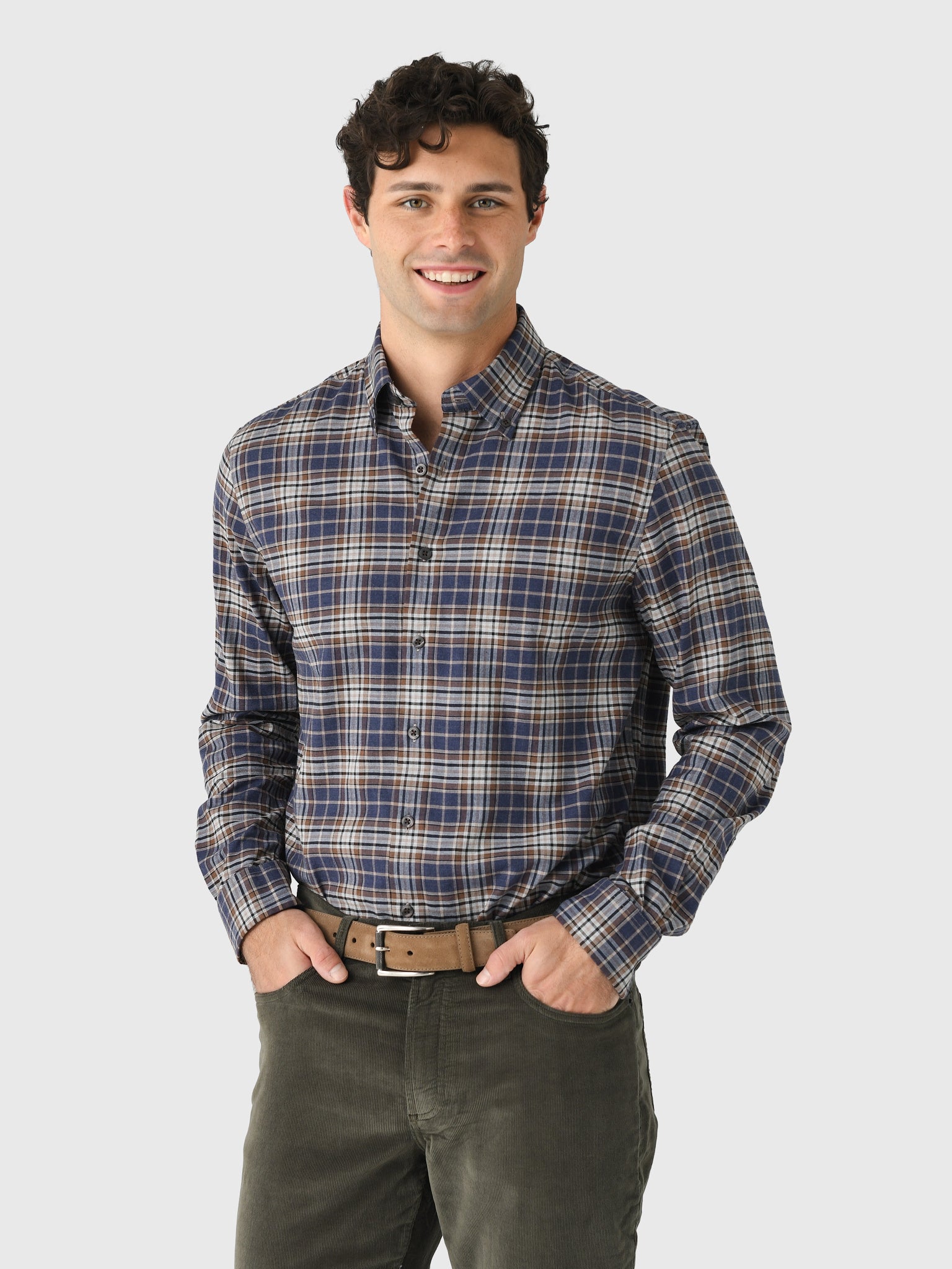 Johnnie-O Men's Kamper Performance Flannel Button-Down Shirt - Saint Bernard