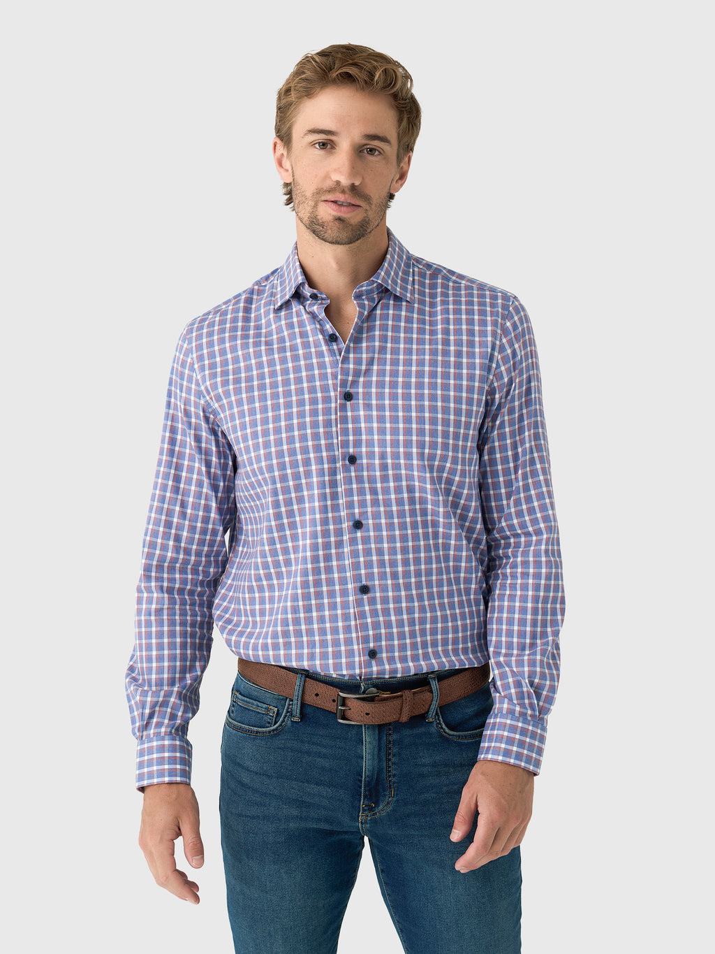 Johnnie-O Men's Robertson Natural Performance Button-Down Shirt - Saint Bernard