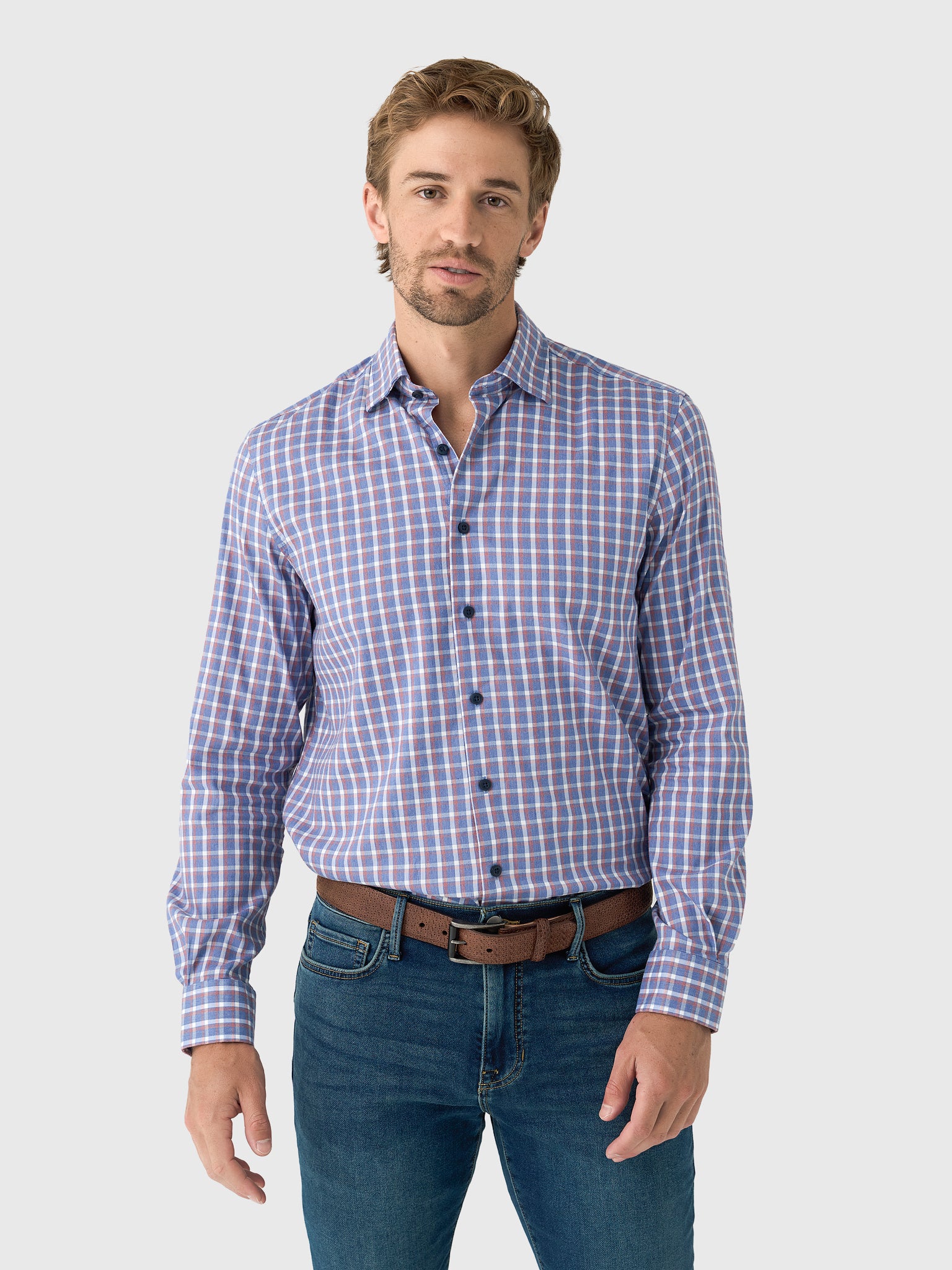 Johnnie-O Men's Robertson Natural Performance Button-Down Shirt - Saint Bernard