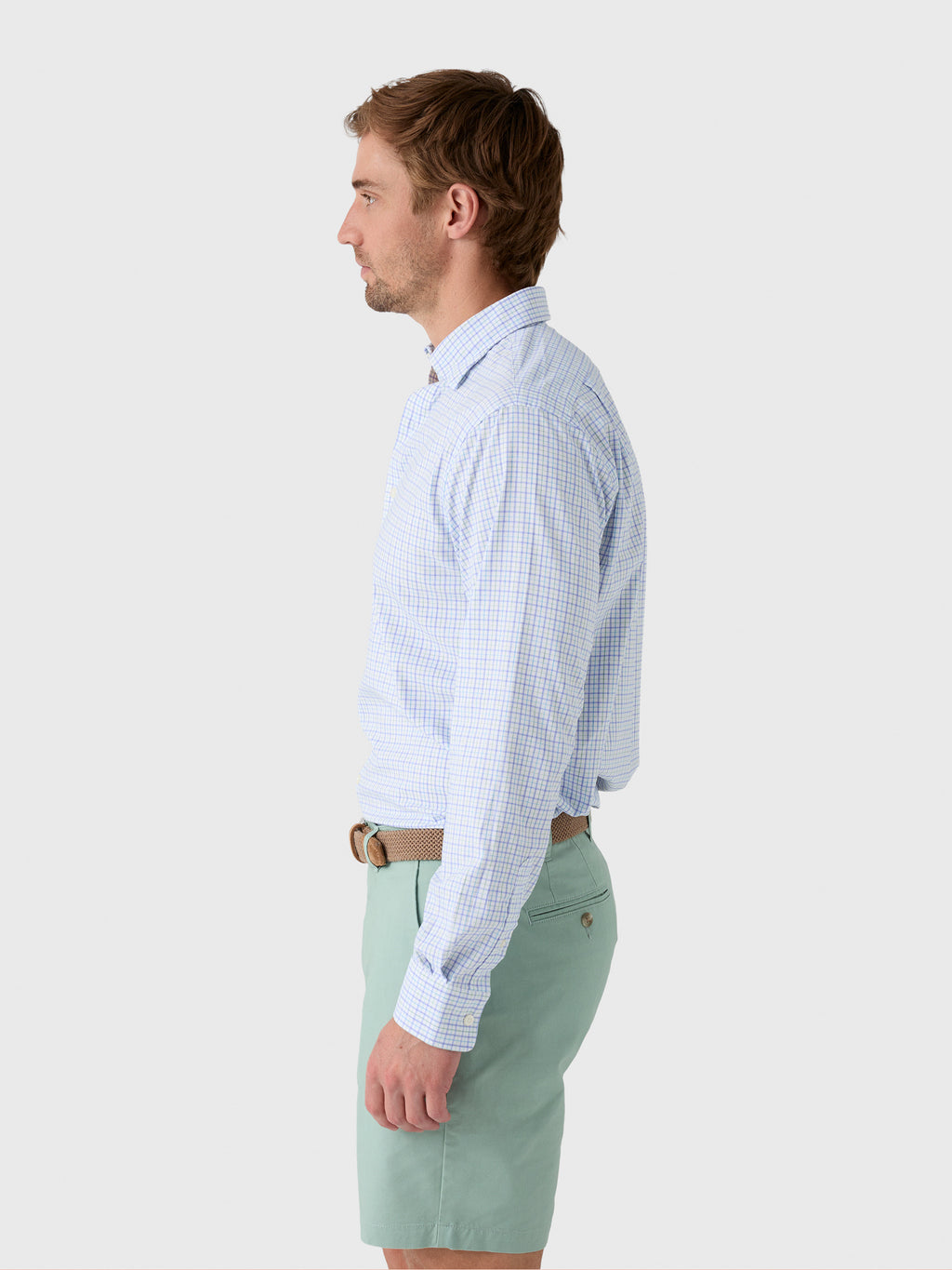 Johnnie-O Men's Briney Tattersall Everyday Performance Button-Down Shirt - Saint Bernard