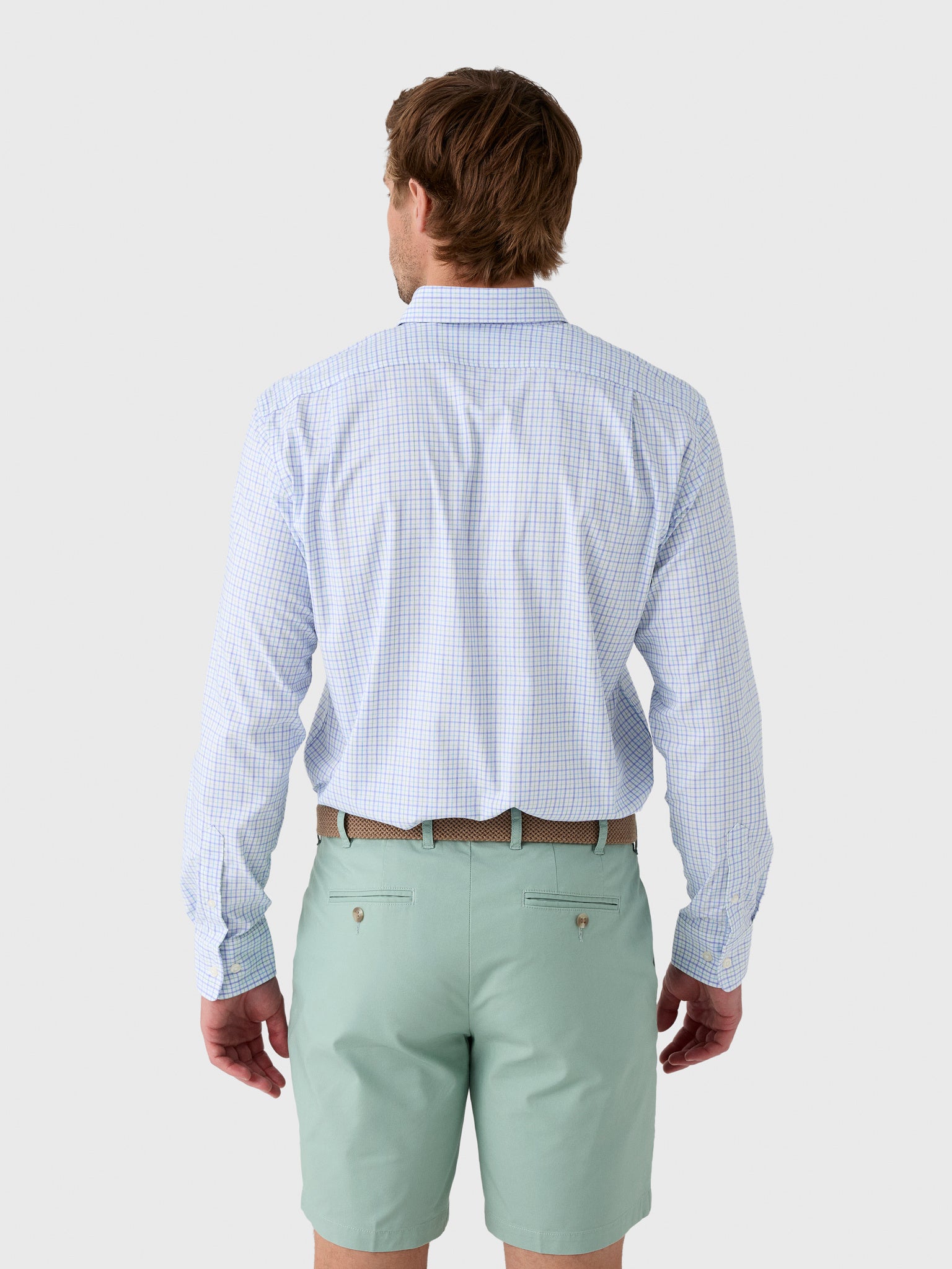 Johnnie-O Men's Briney Tattersall Everyday Performance Button-Down Shirt - Saint Bernard