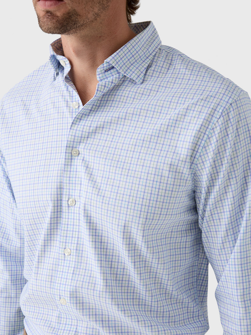 Johnnie-O Men's Briney Tattersall Everyday Performance Button-Down Shirt - Saint Bernard