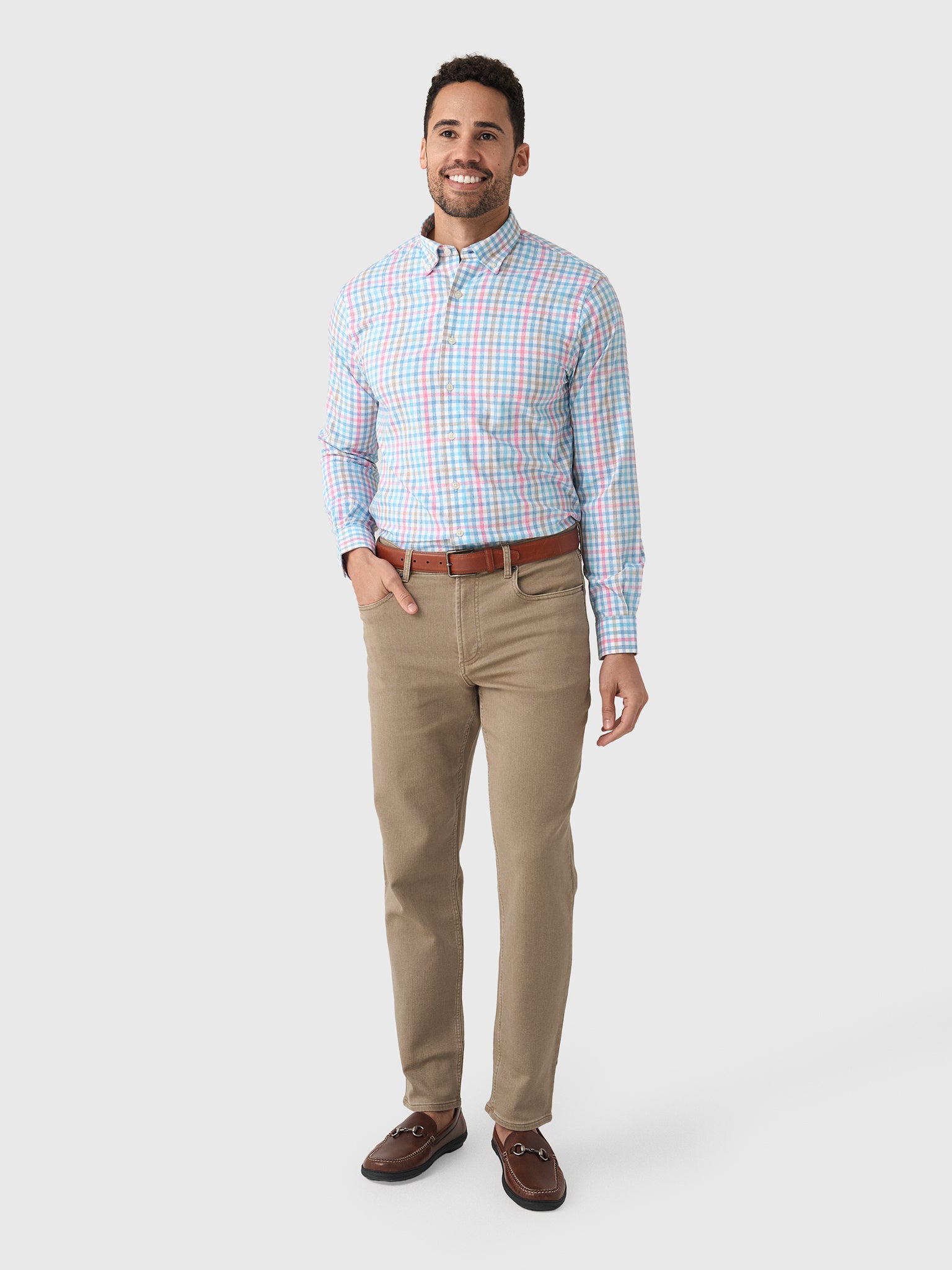 Johnnie-O Men's Yosef Everyday Performance Button-Down Shirt - Saint Bernard