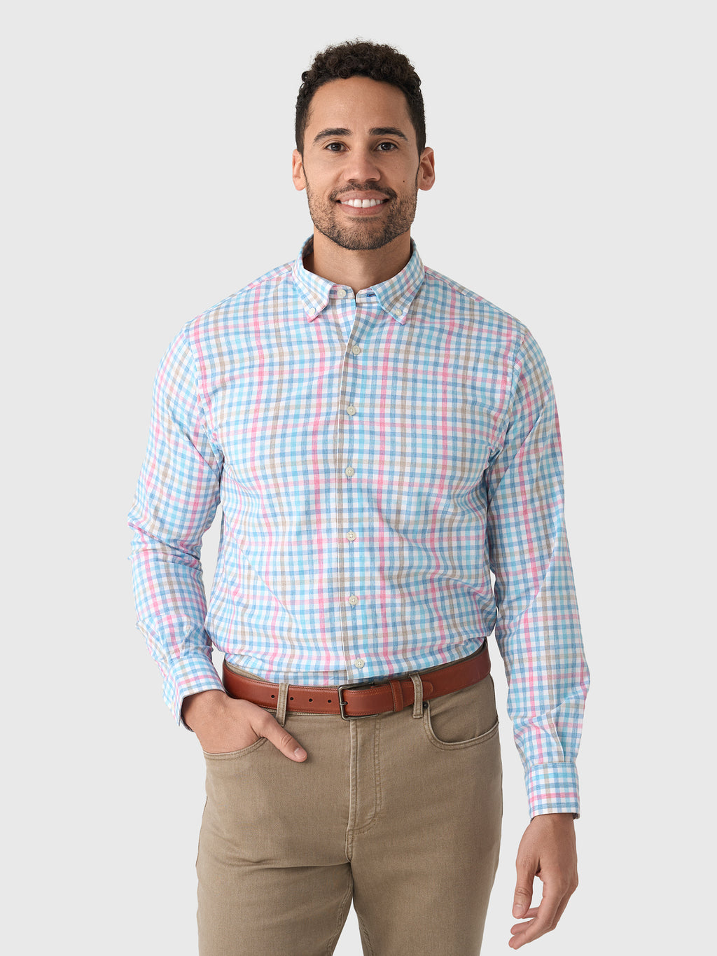 Johnnie-O Men's Yosef Everyday Performance Button-Down Shirt - Saint Bernard