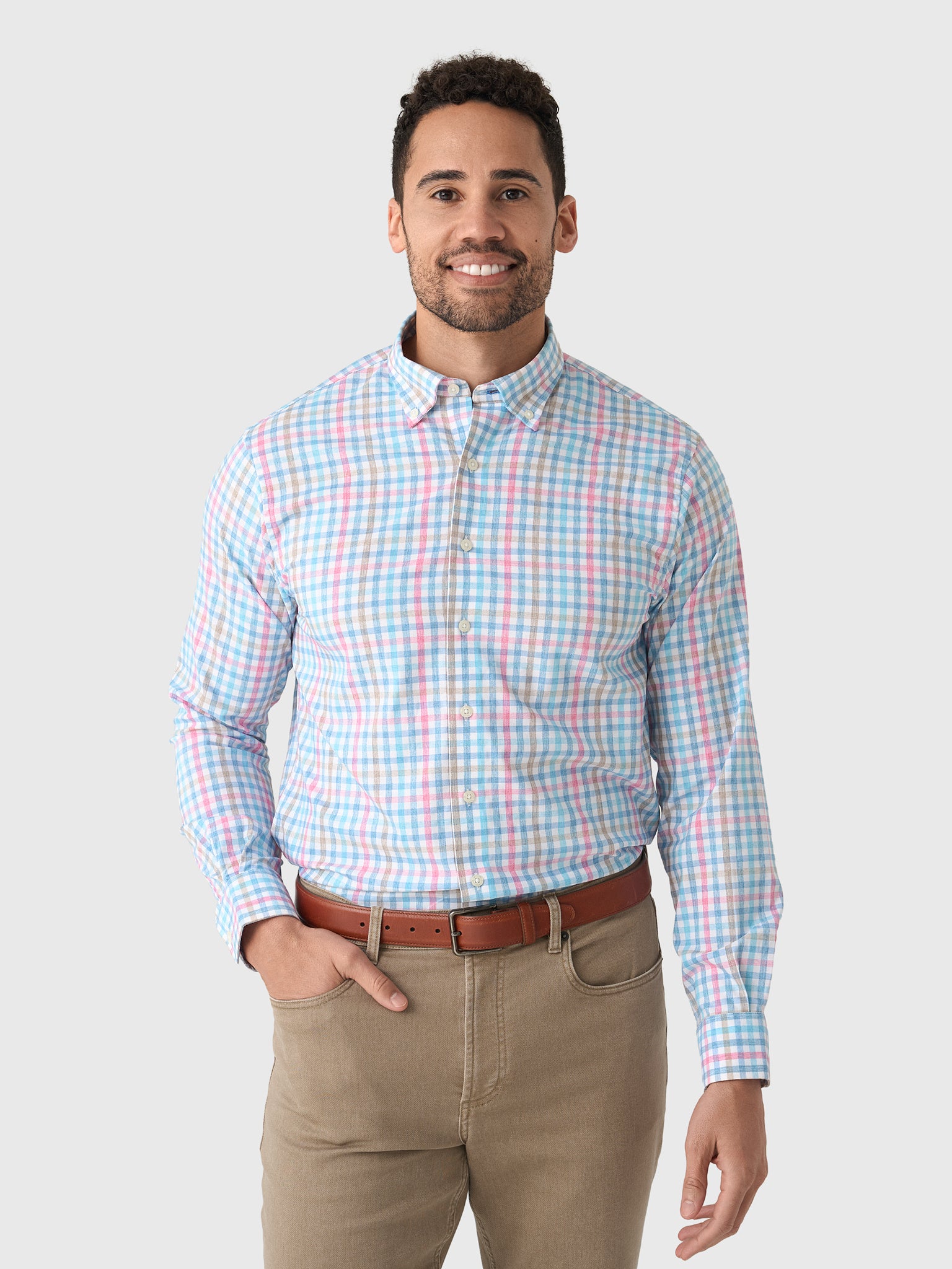 Johnnie-O Men's Yosef Everyday Performance Button-Down Shirt - Saint Bernard