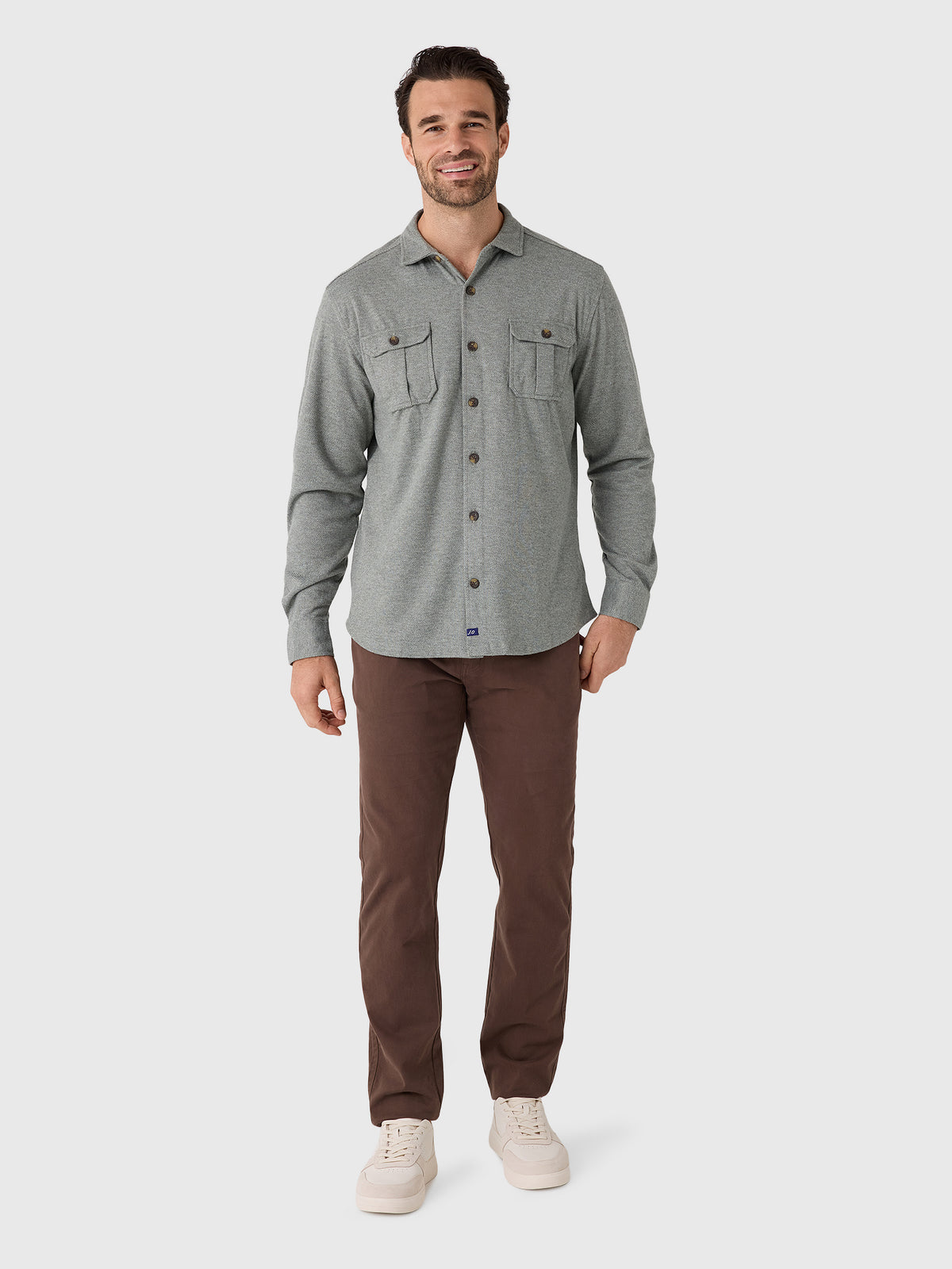 Johnnie-O Men's Sequoia Twill Solid Button-Down Shirt - Saint Bernard